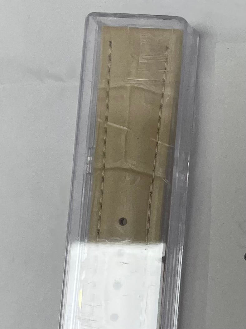 Beige Genuine Calfskin Watch Band Size 18MM R