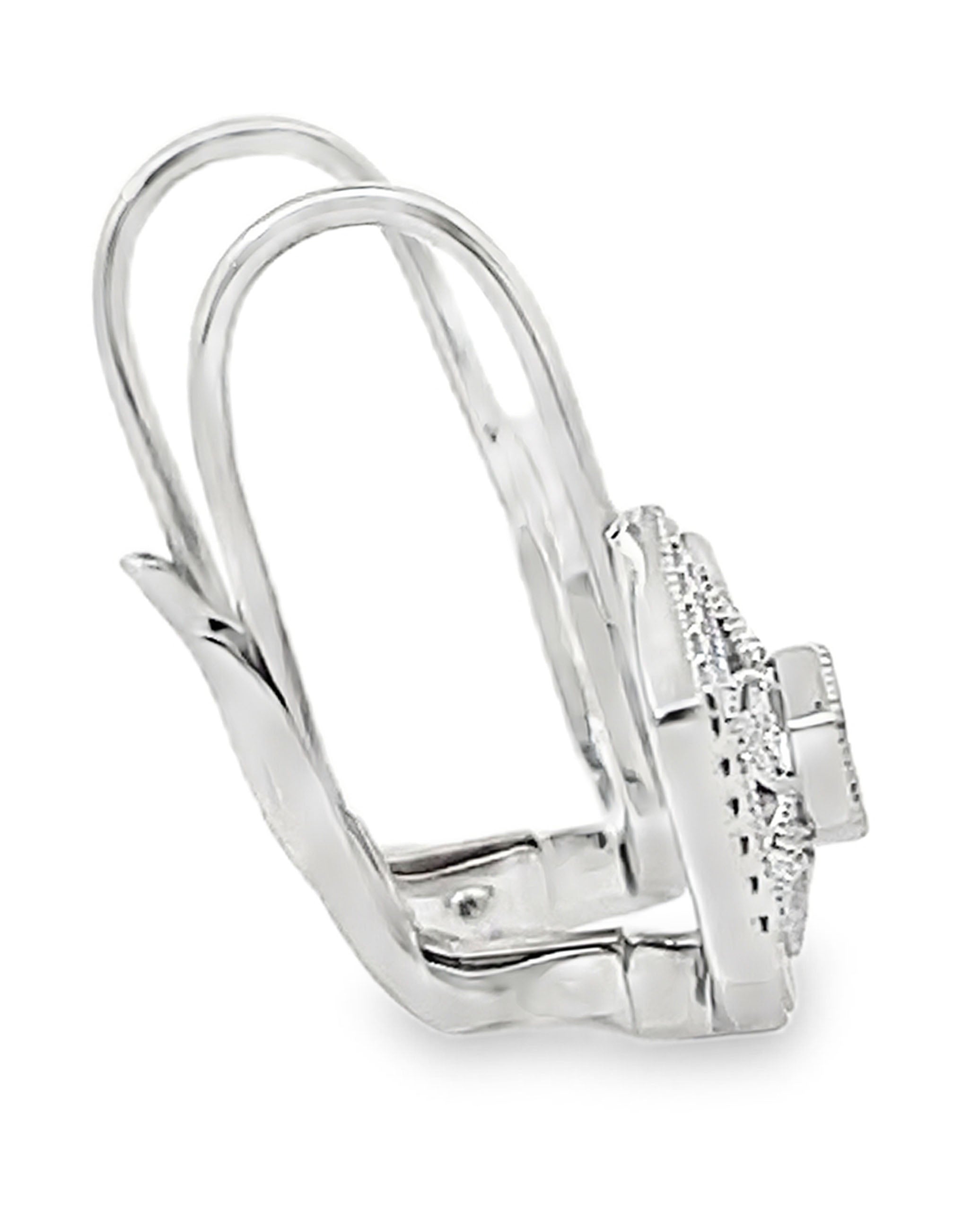 14K White Gold Antique Inspired Diamond Drop Earrings