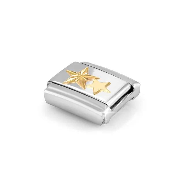 Nomination Composable 030149/65 18K Gold Stars, Etched Detail