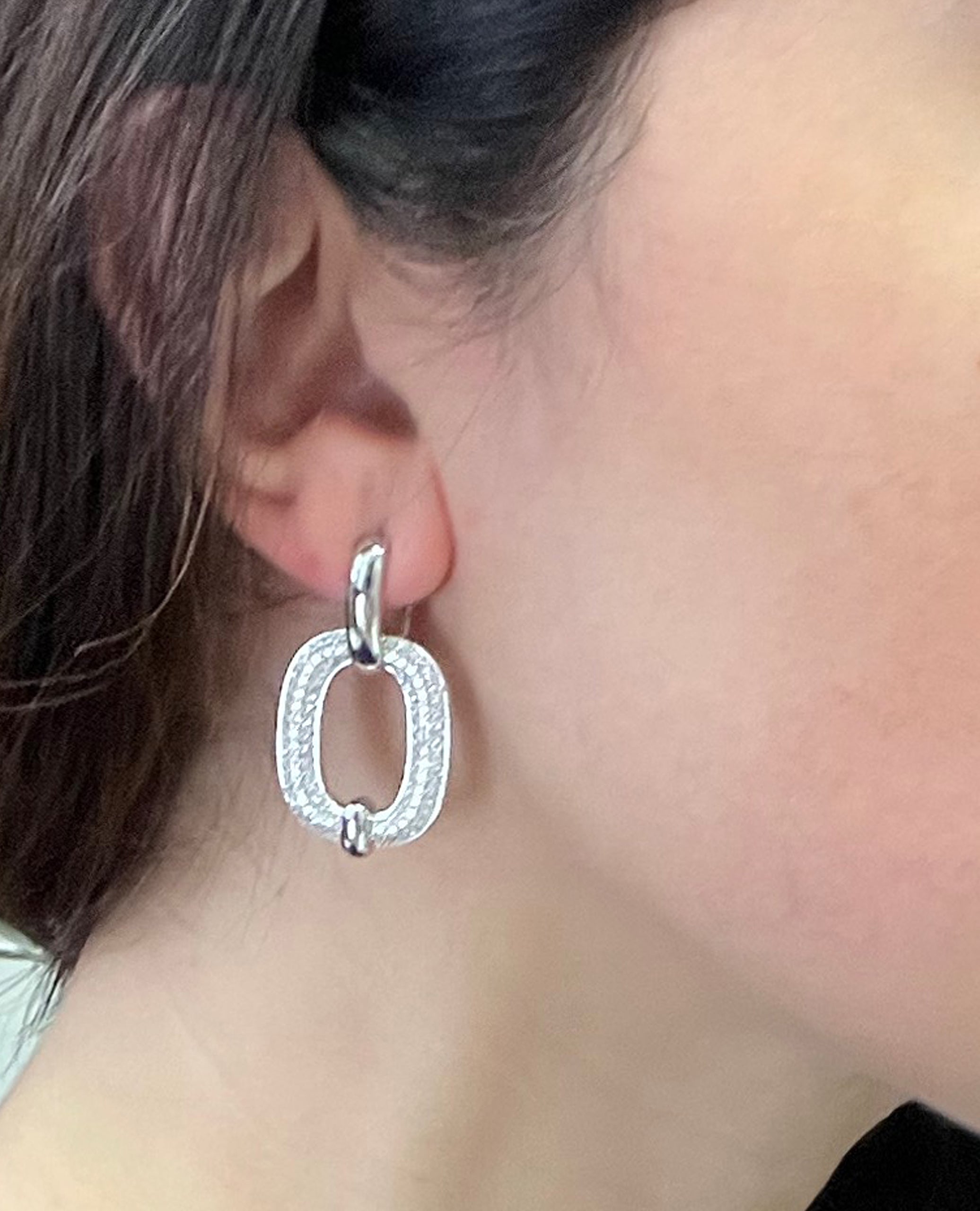 Sterling Silver 'Door Knocker' Earrings with CZ