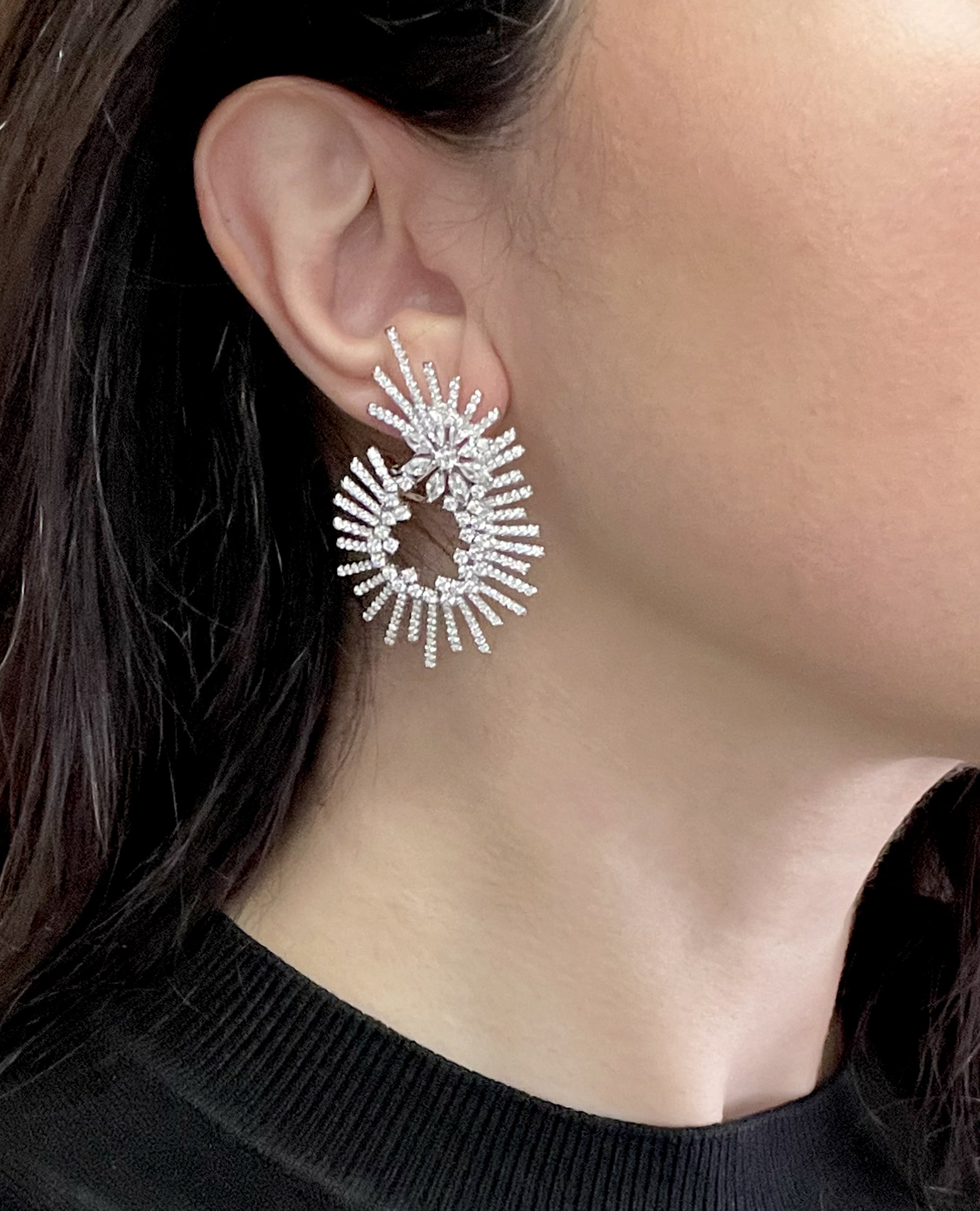 Sterling Silver Large Fashion Earrings
