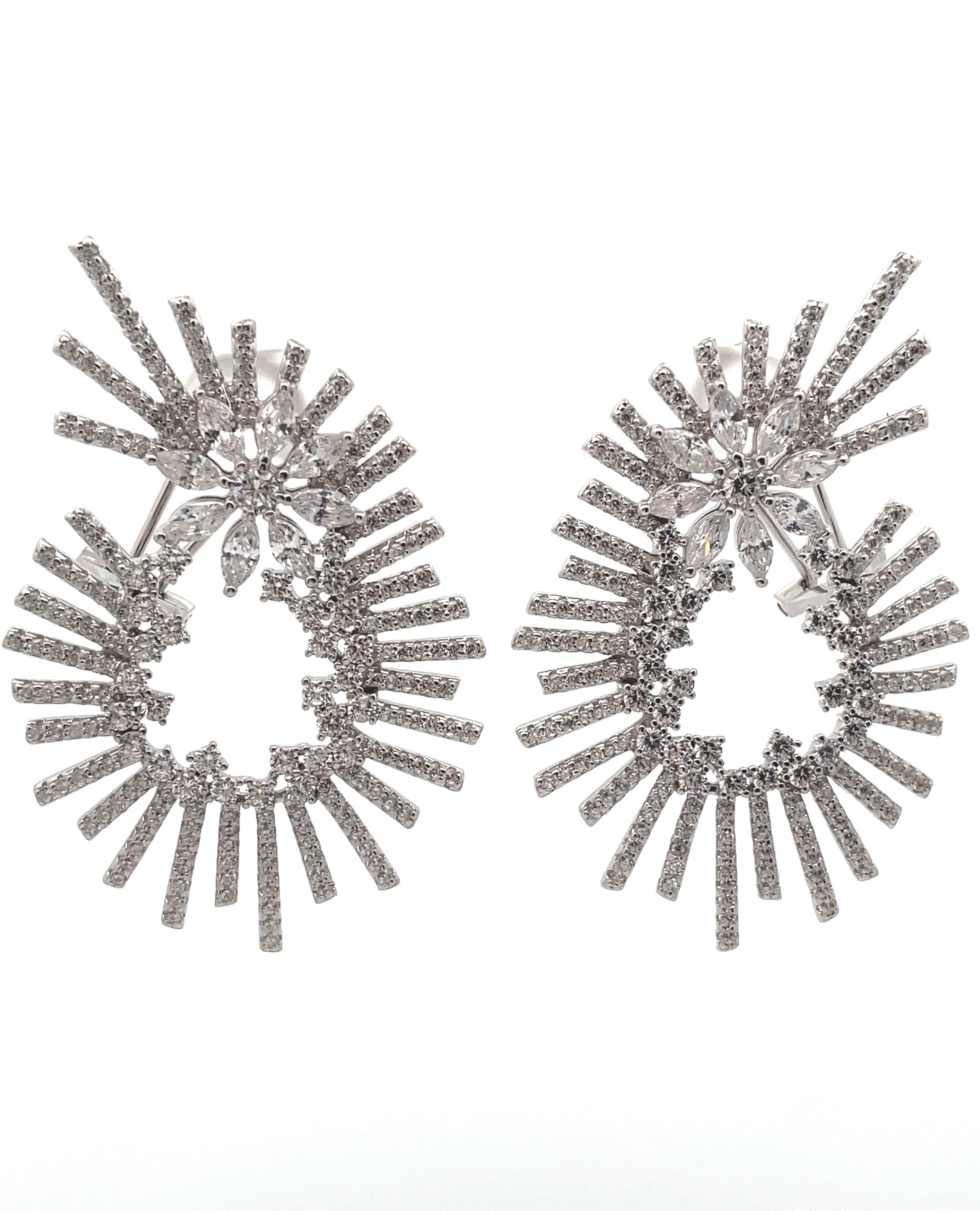 Sterling Silver Large Fashion Earrings