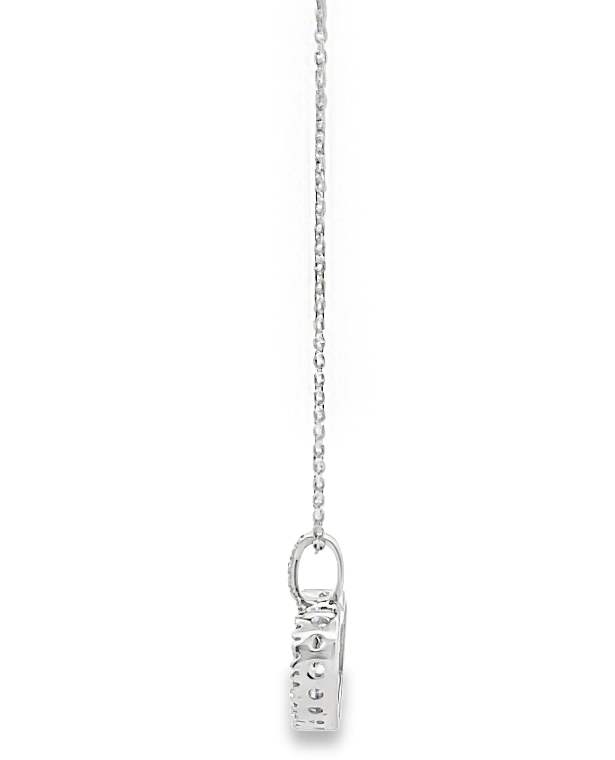 14K White Gold 0.10 carat Diamond Heart Necklace