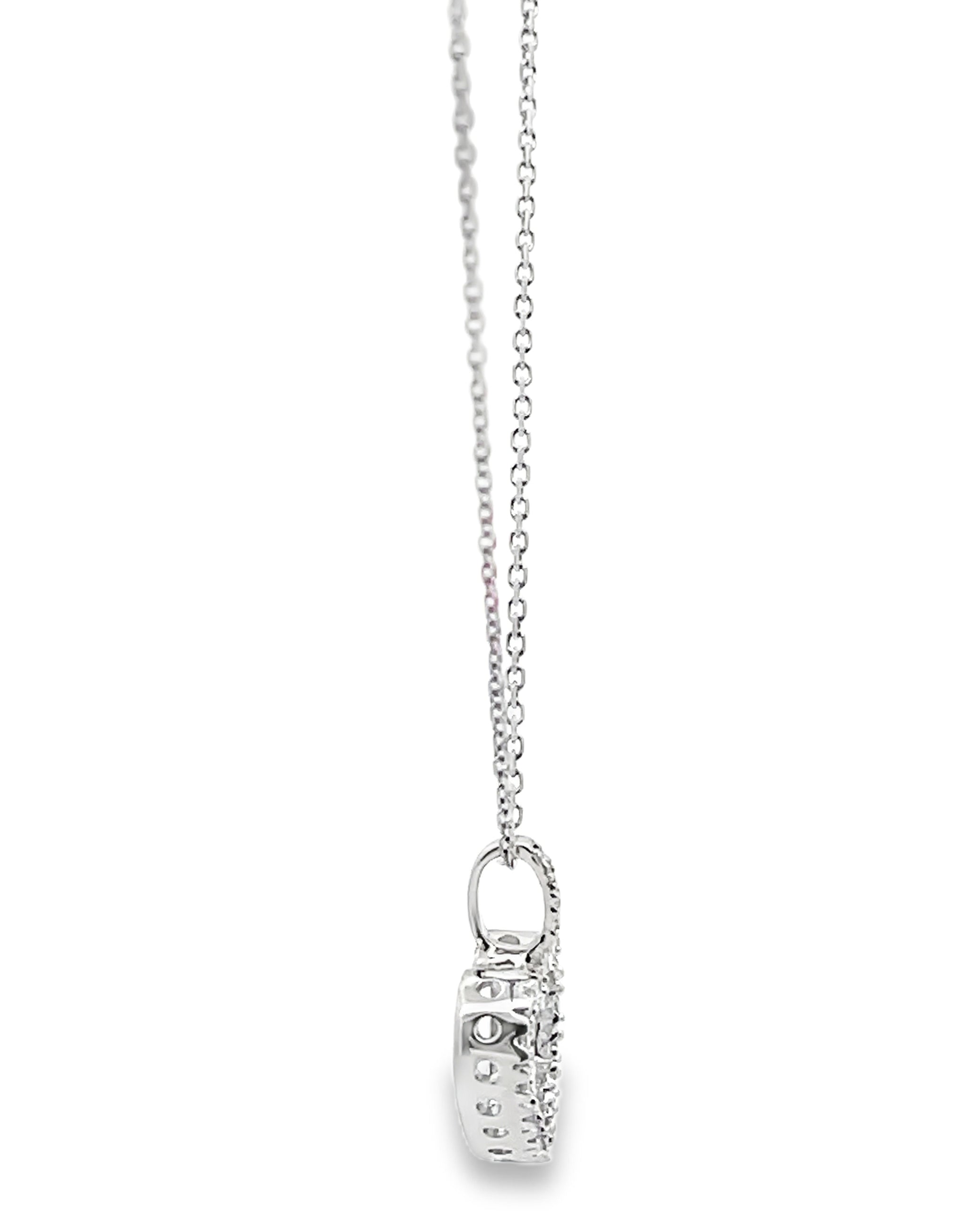 14K White Gold 0.10 carat Diamond Heart Necklace