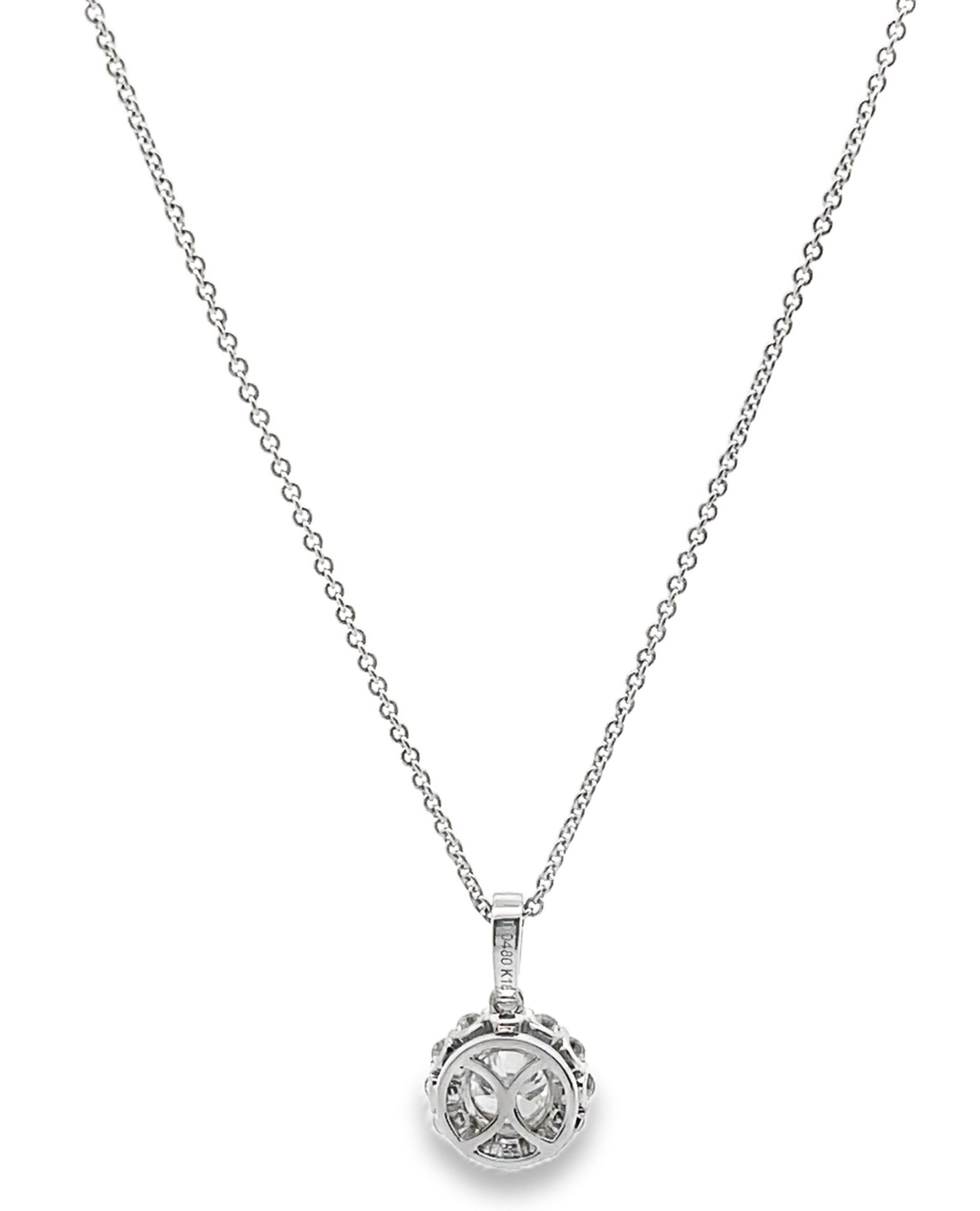 18K White Gold Diamond Pendant Necklace