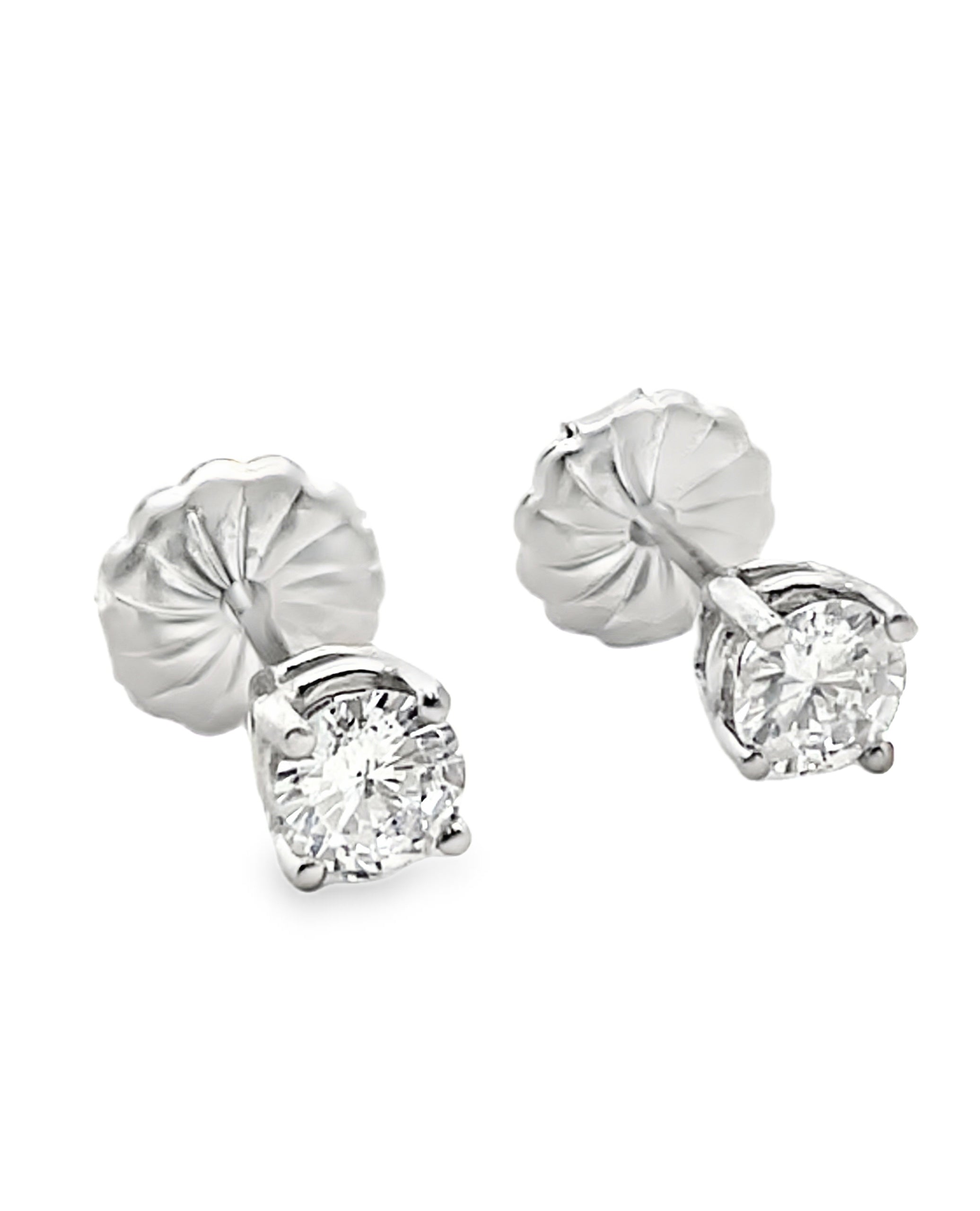 Pair of 0.54 Carat Diamond Stud Earrings in 14K White Gold