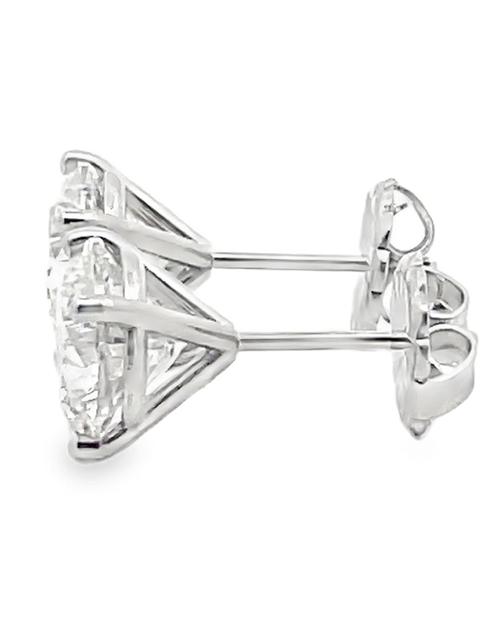 14K White Gold Lab Grown Diamond Martini Stud Earrings- 4.06 Carats
