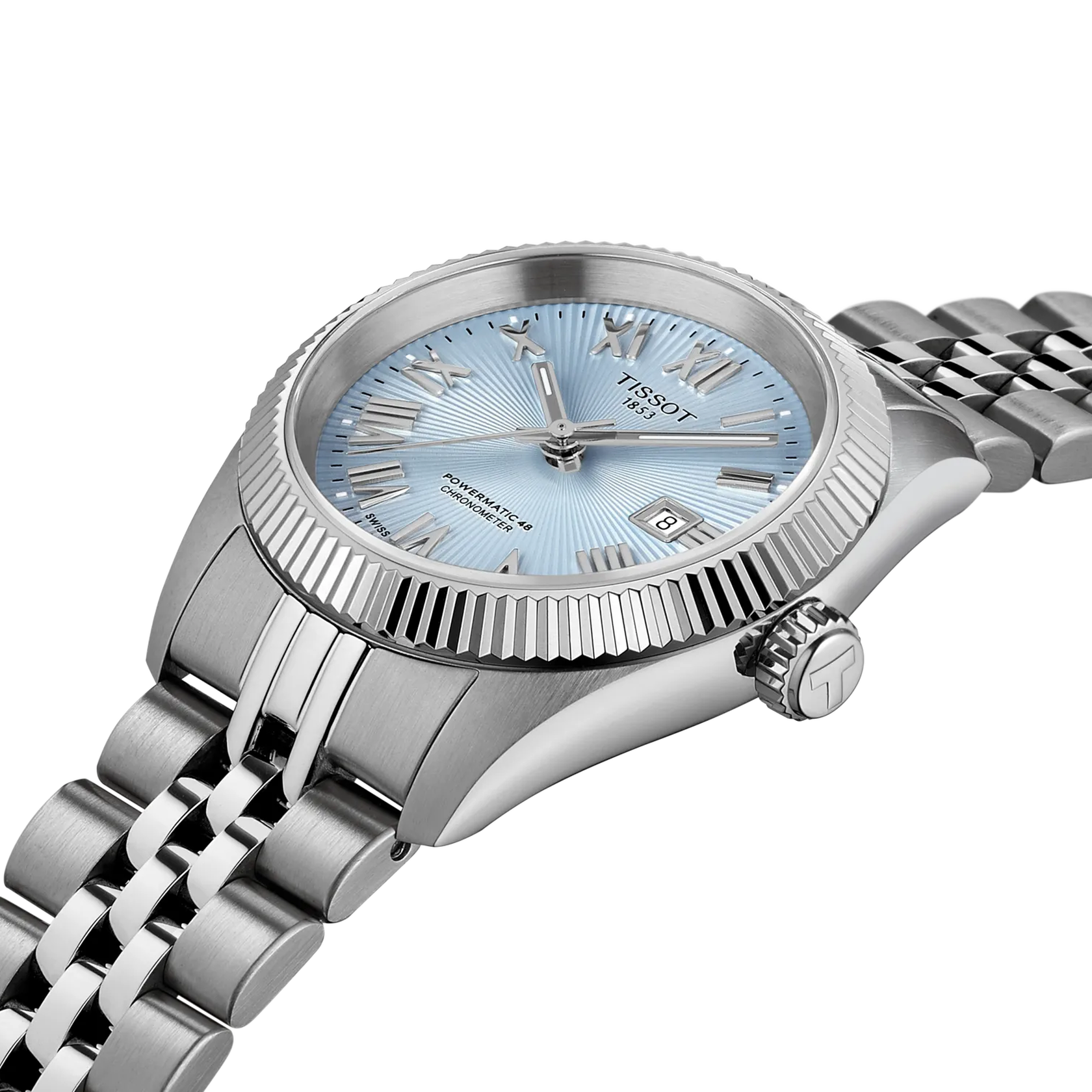 Tissot T156.208.11.353.00 Ballade 30mm Watch with Automatic Movement and Ice Blue Dial