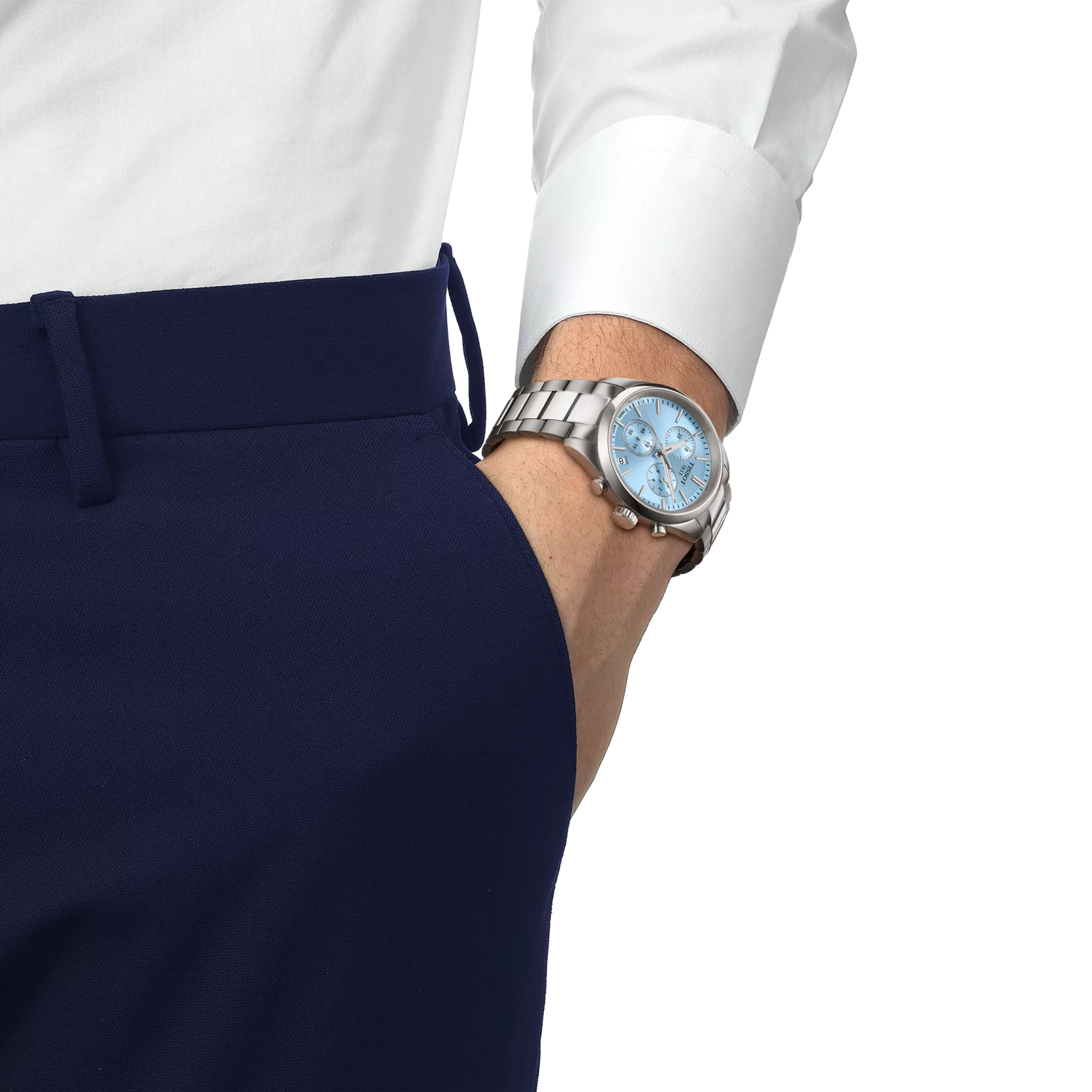 Tissot T150.417.11.351.00 PR 100 Chronograph Watch- Ice Blue