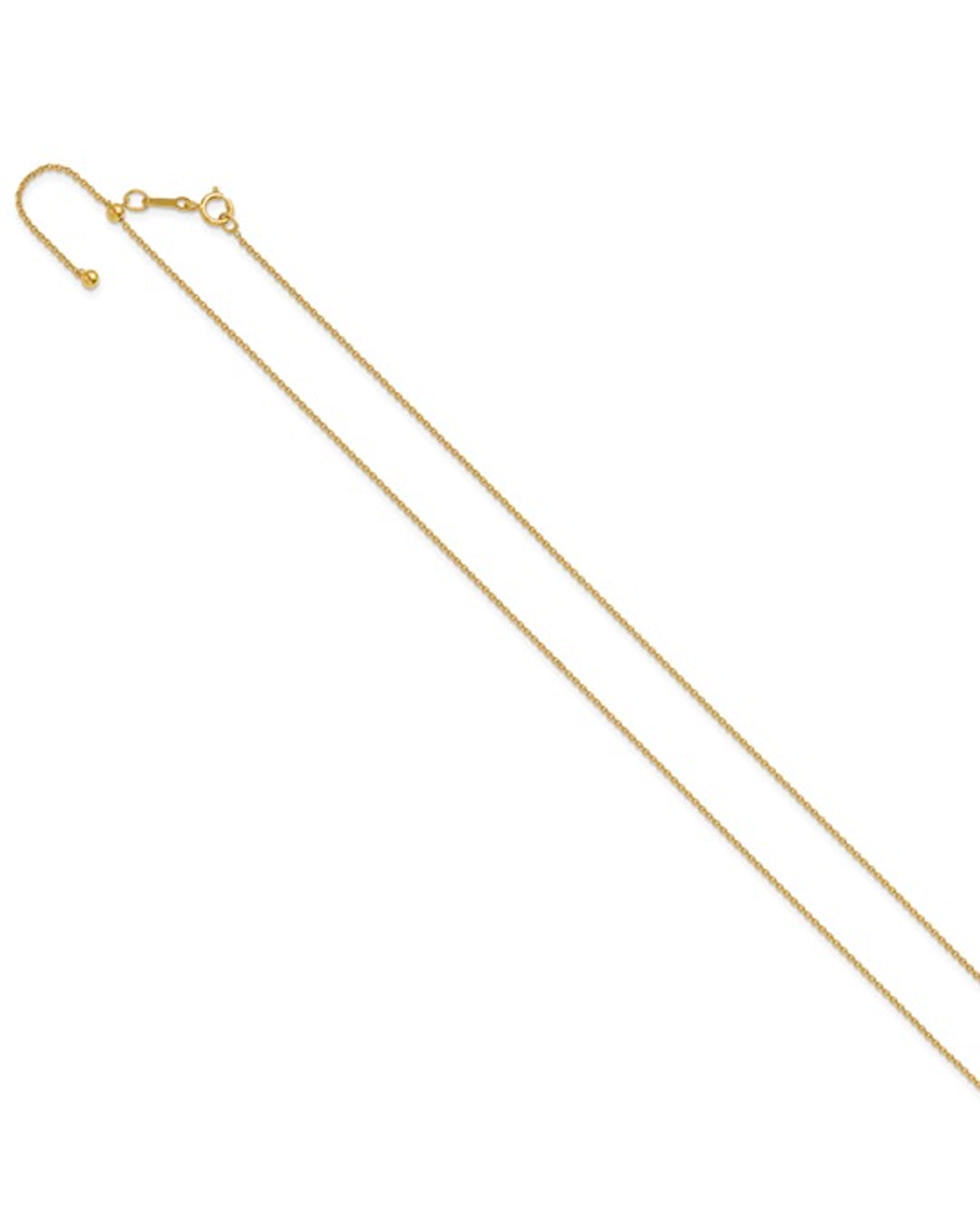 14K Gold Filled 1.20mm Adjustable Cable 22in Chain