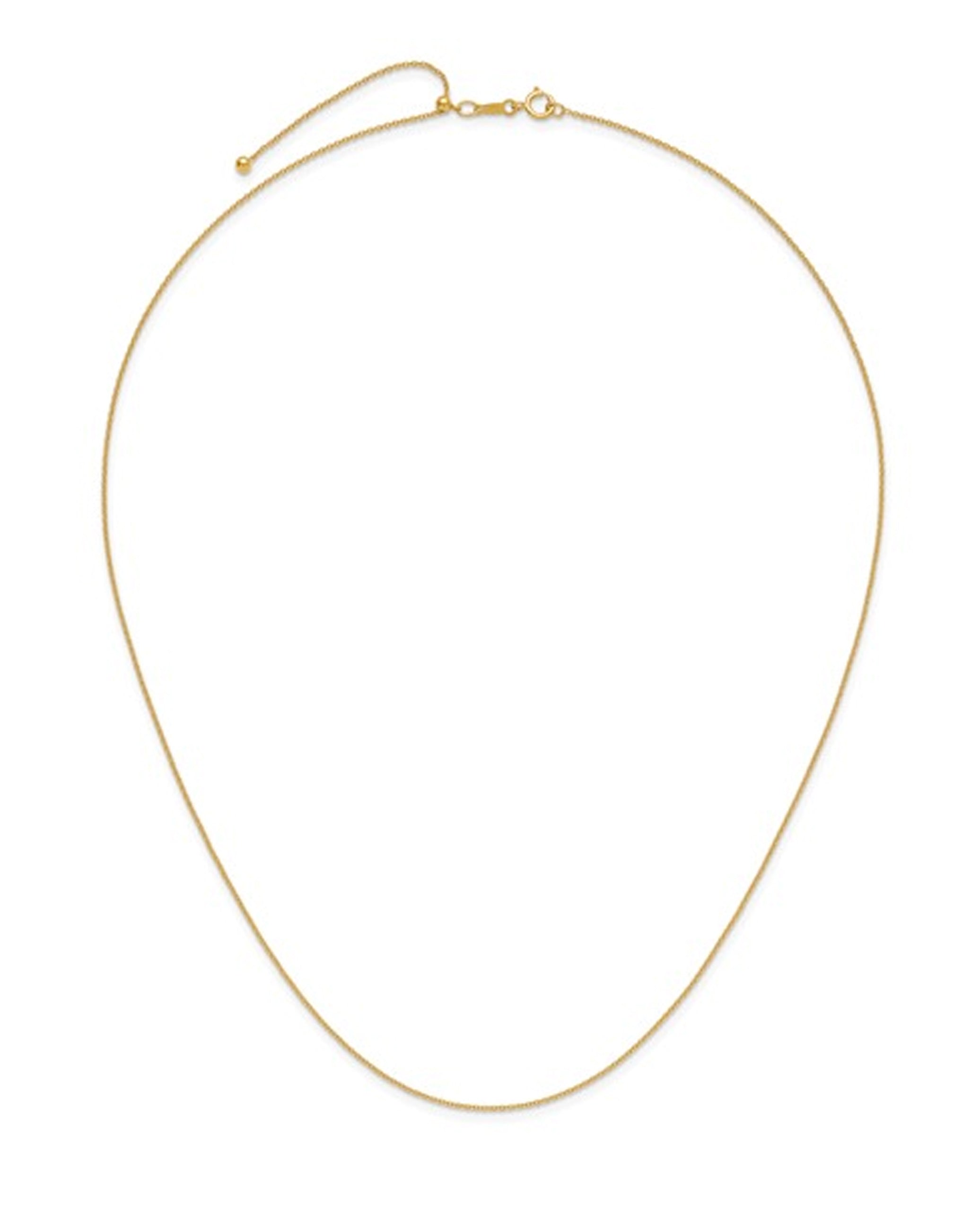 14K Gold Filled 1.20mm Adjustable Cable 22in Chain