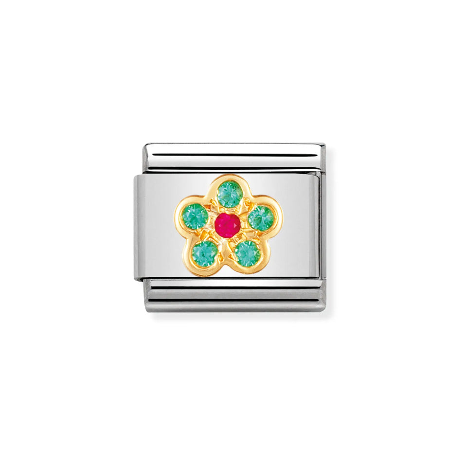 Nomination Composable 030312/07 Nature Green and Red Flower