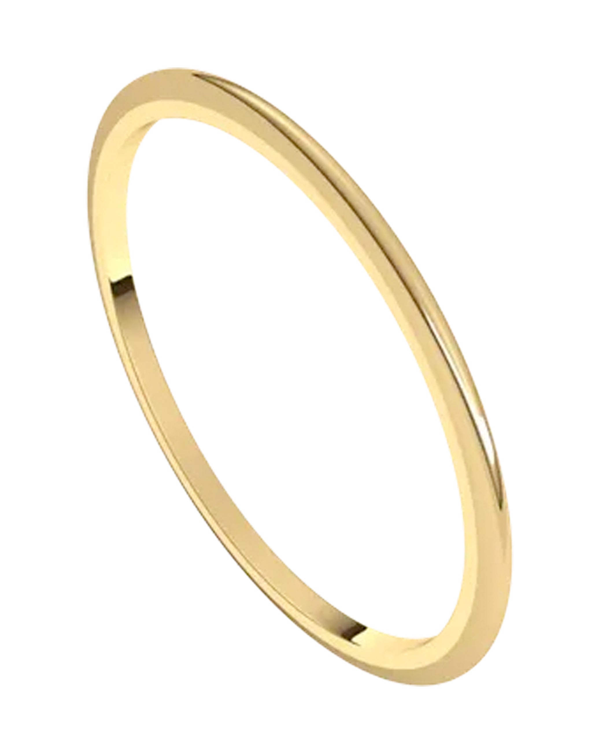 14K Yellow Gold Plain Ring - 1mm Wide