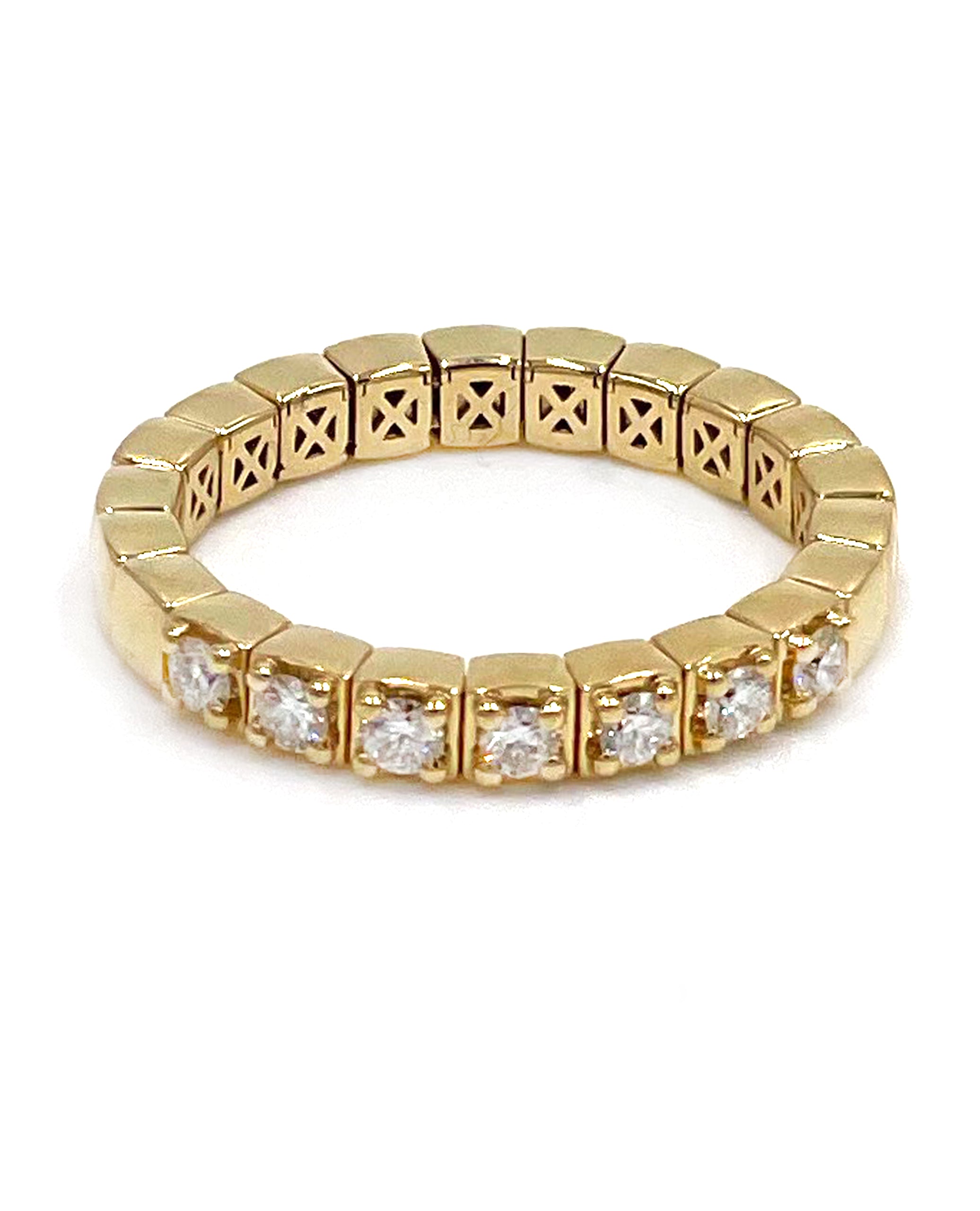 18K Yellow Gold Diamond Expansion Ring 0.35 Carats