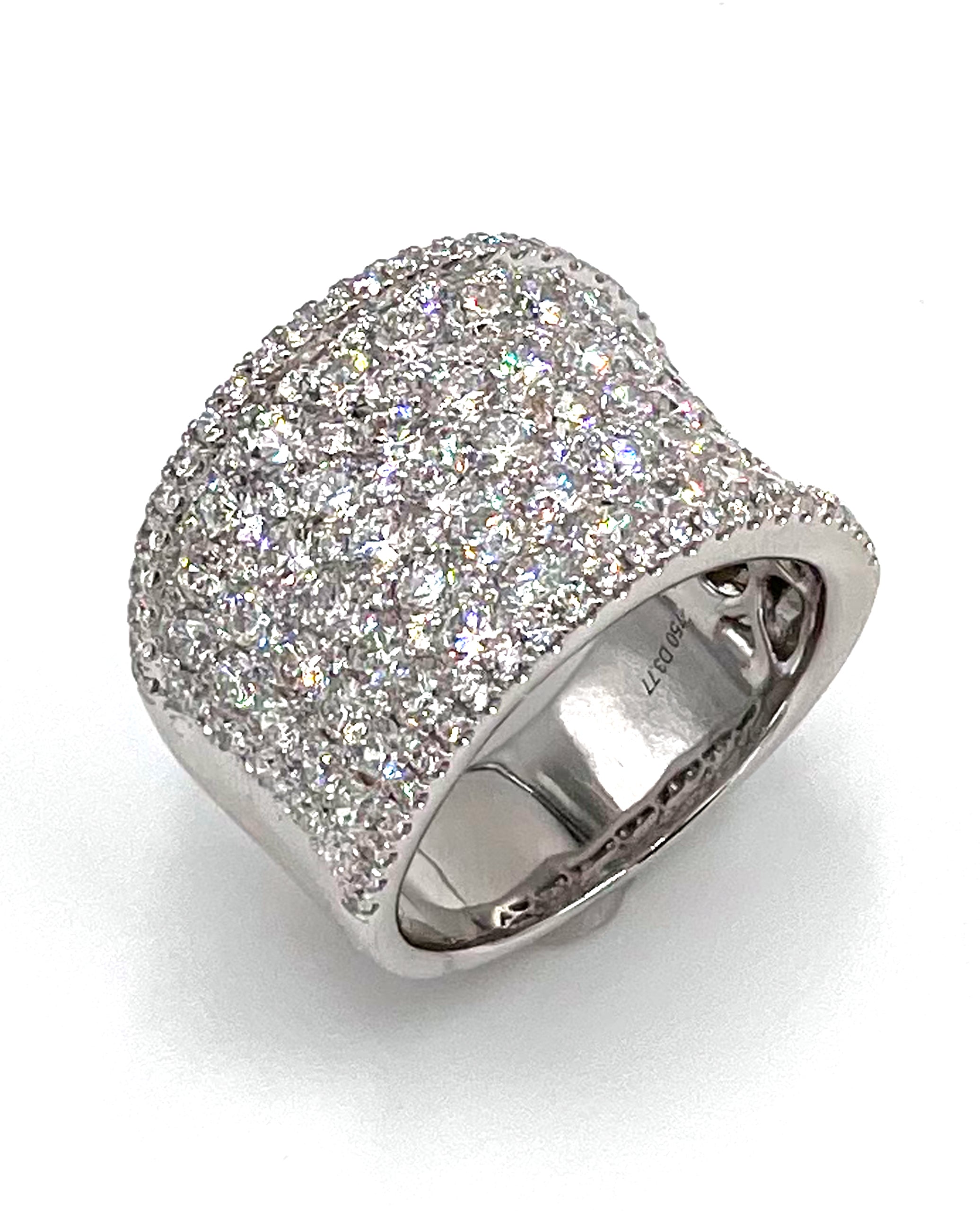 18K White Gold and 3.77 Carat Diamond Ring