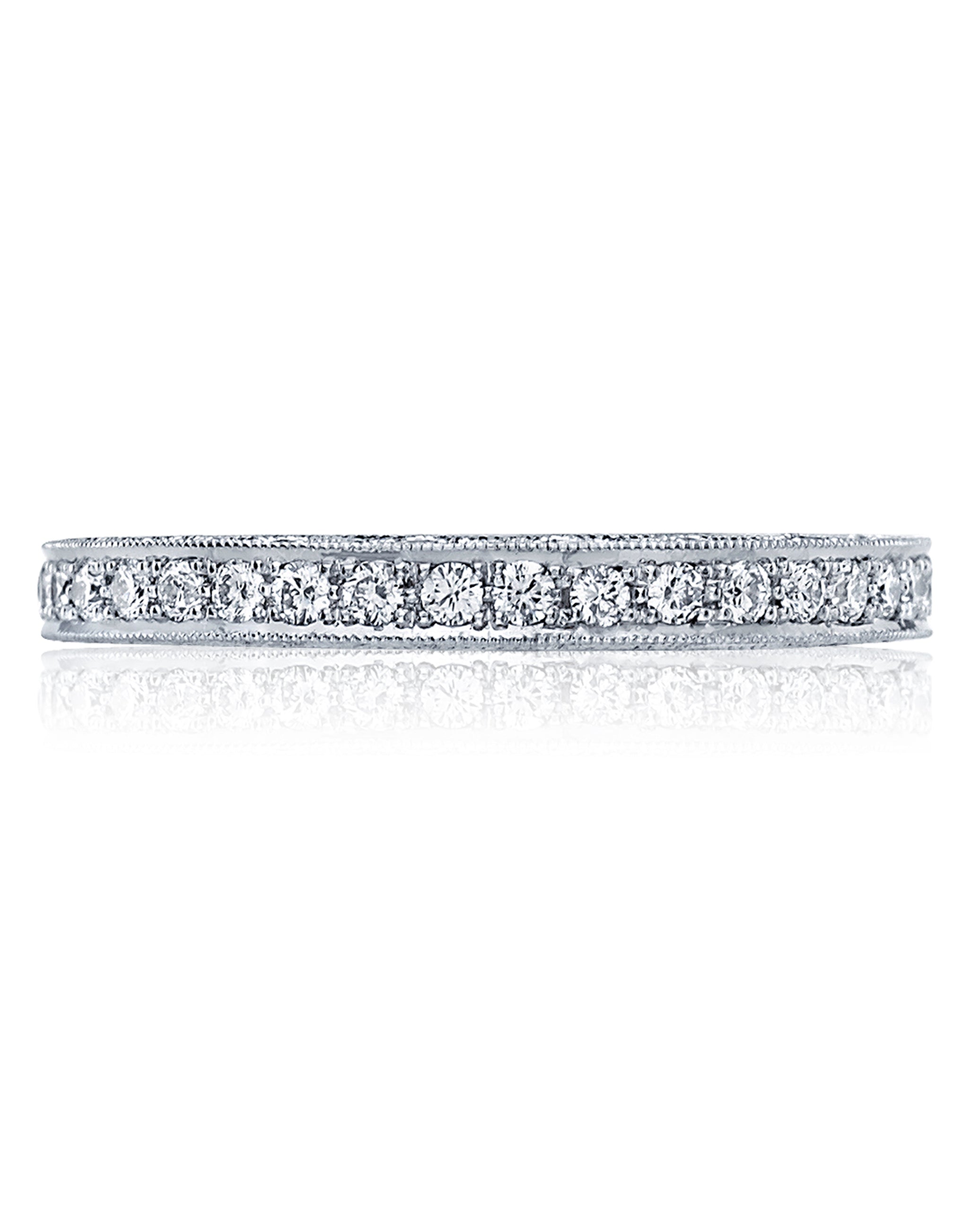 Tacori 18K White Gold HT2516 Half Way Diamonds 0.33 Carats Blooming Beauties Wedding Band