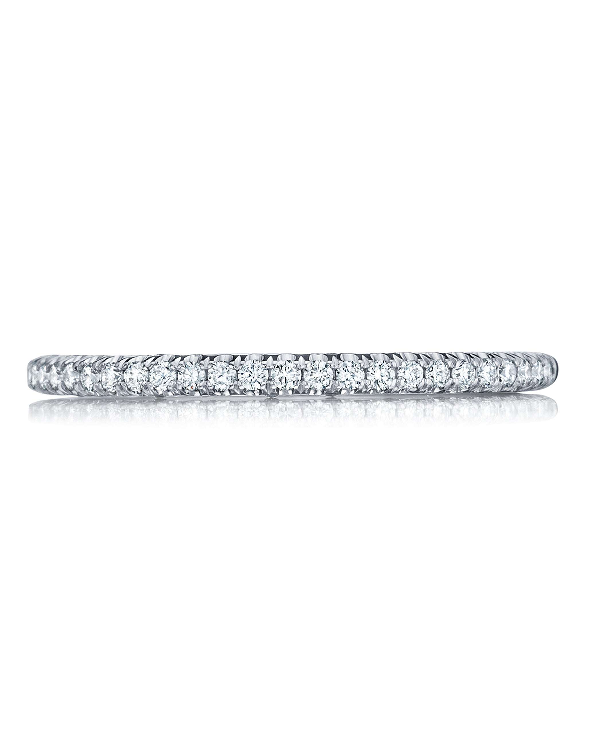 Tacori HT2545 with Half Way Diamonds 0.24 Carats Petite Crescent 18K White Gold Ring
