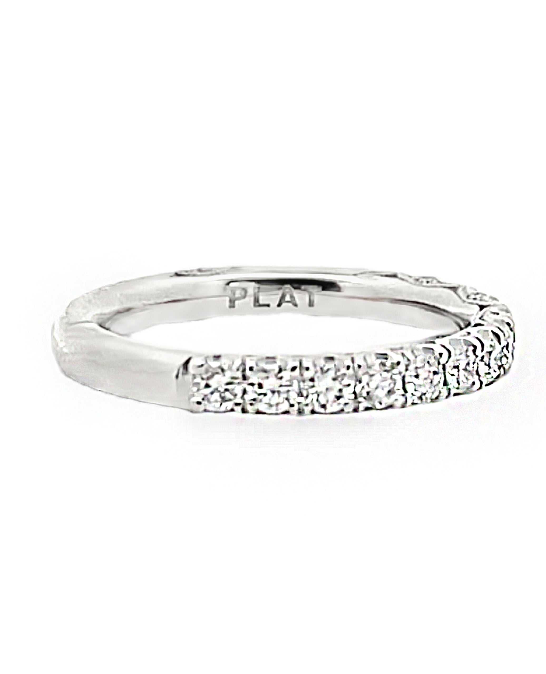Tacori HT2545 2.5 Millimeter Band 1/2 Way Diamonds 0.65 Ct Petite Crescent Platinum Ring