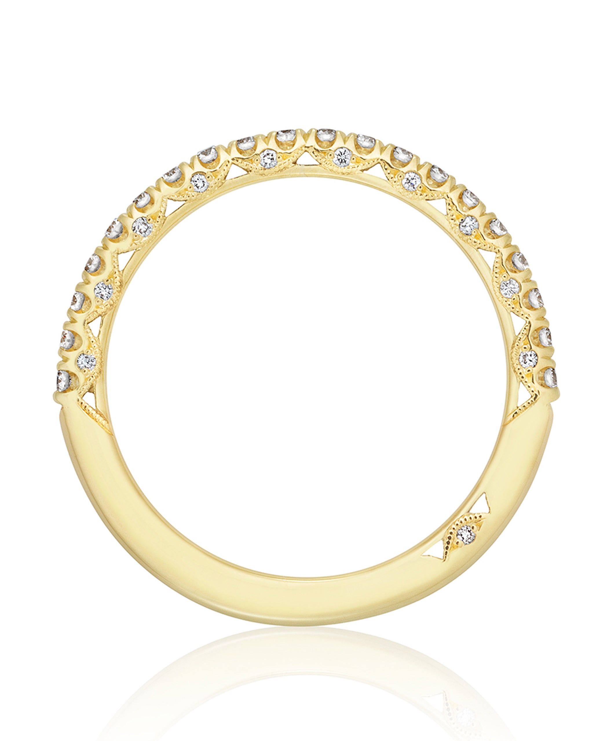 Tacori HT2545 Half Way 0.37 Carat Round Diamond Petite Crescent Ring in 18K Yellow Gold