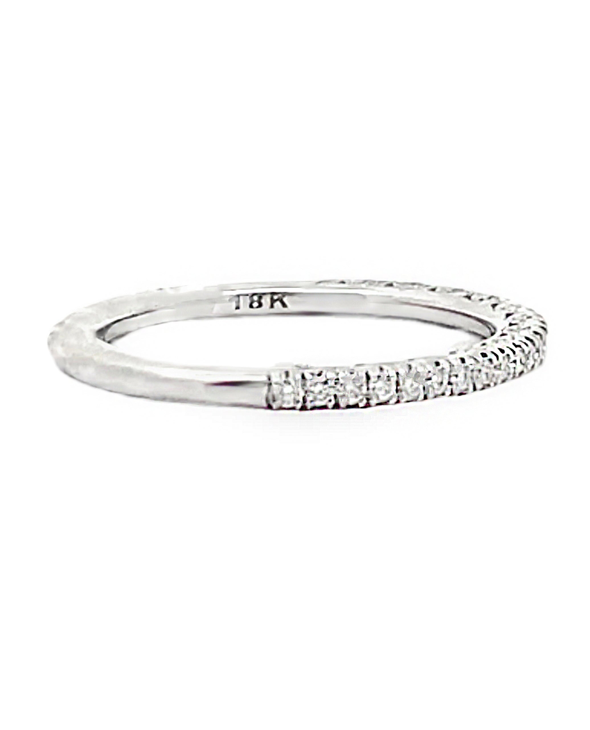 Tacori HT2545 with Half Way Diamonds 0.24 Carats Petite Crescent 18K White Gold Ring
