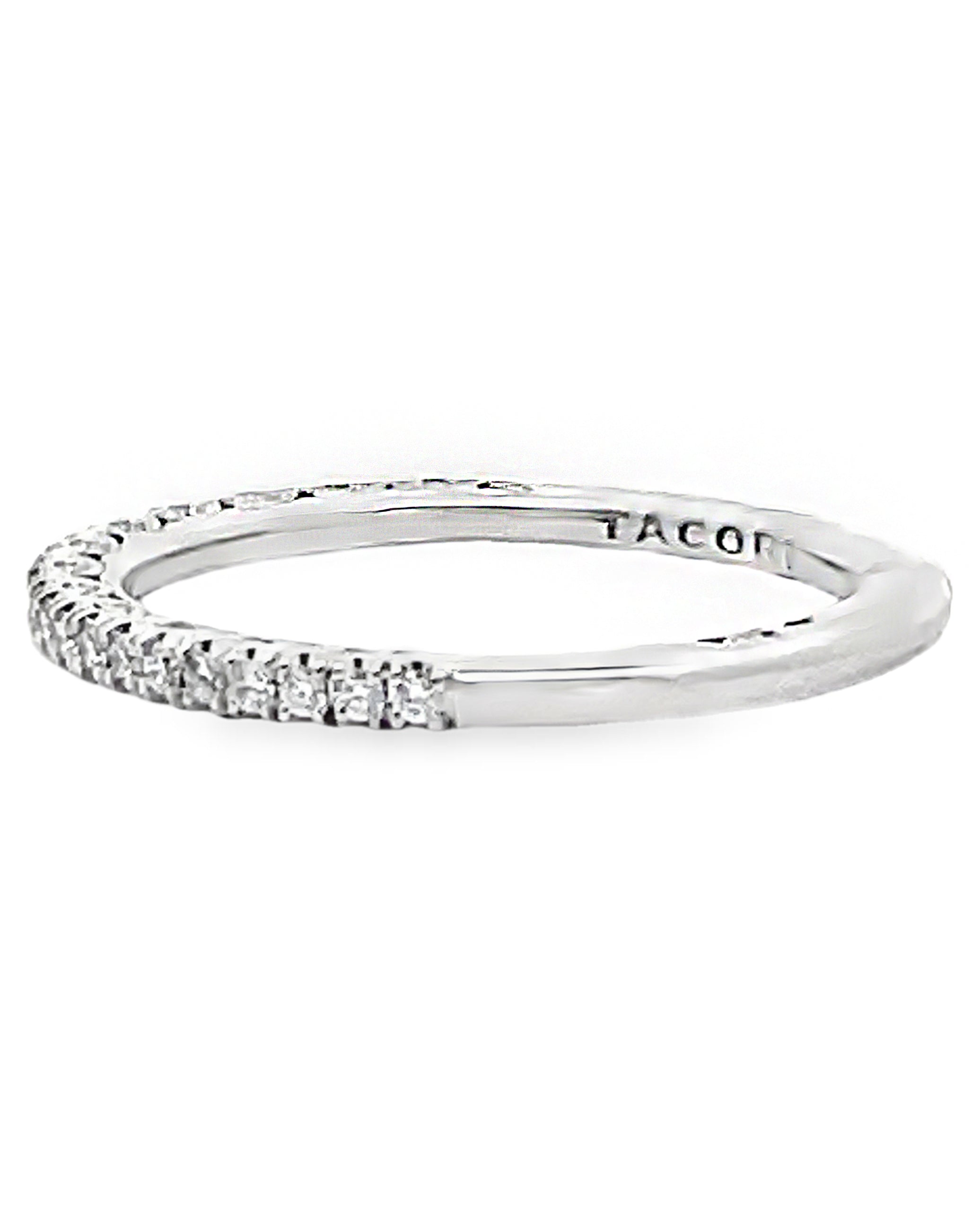 Tacori HT2545 with Half Way Diamonds 0.24 Carats Petite Crescent 18K White Gold Ring