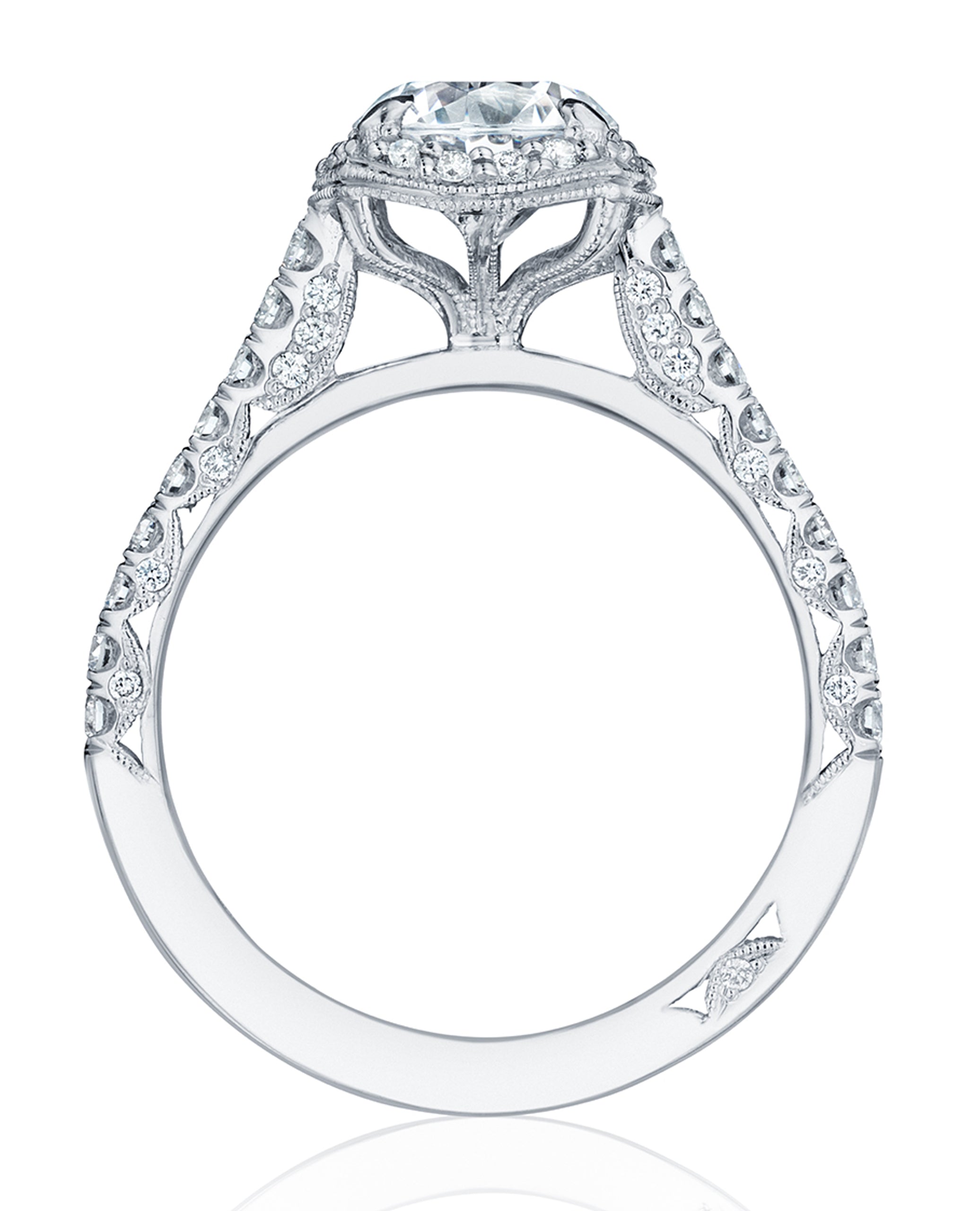 Tacori HT2547 CU6.5 Petite Crescent Platinum Engagement Ring