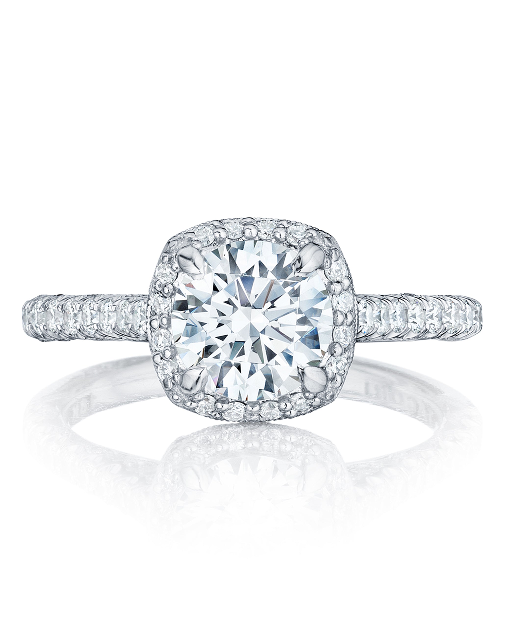 Tacori HT2547 CU6.5 Petite Crescent Platinum Engagement Ring
