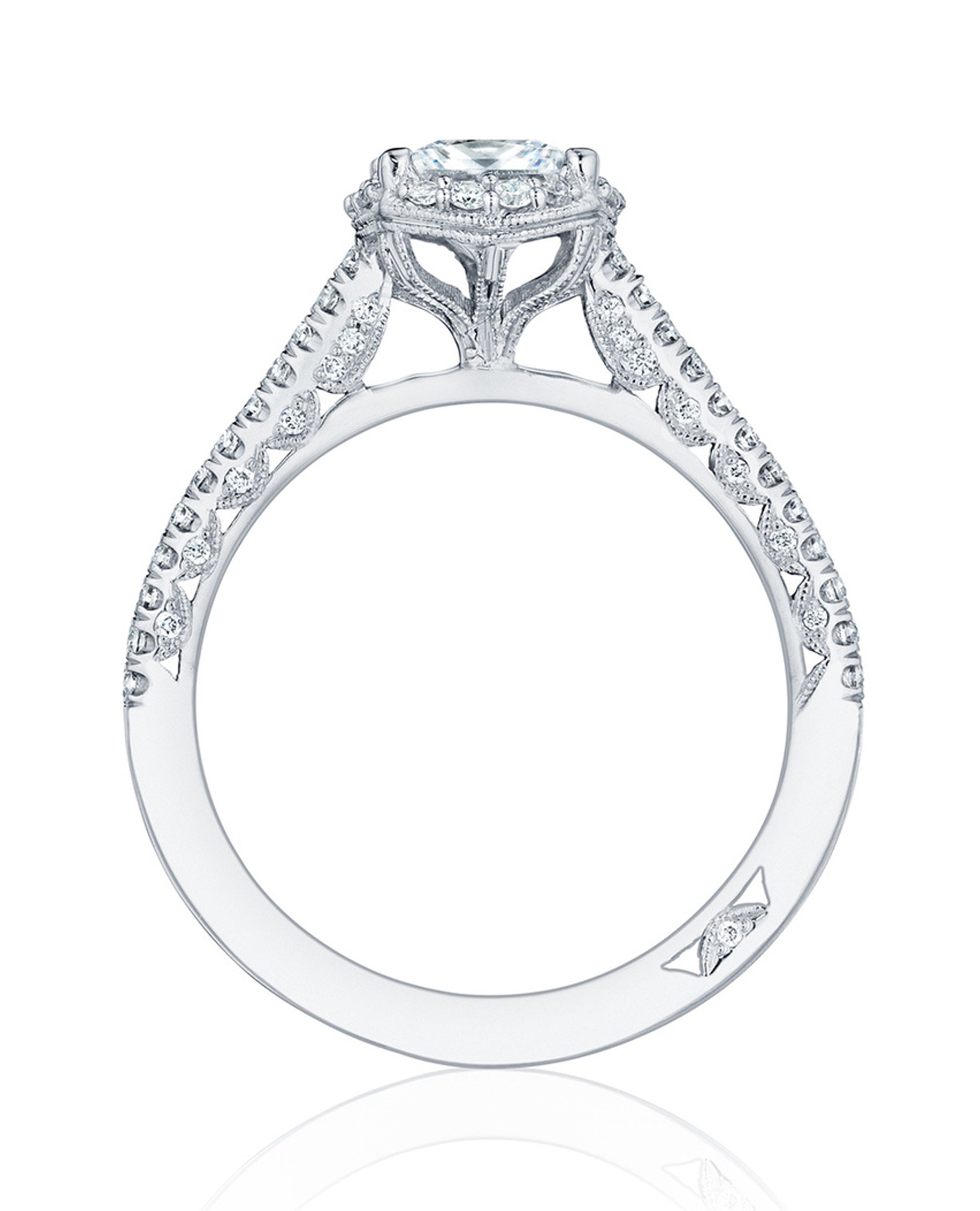 Tacori HT2547 PR6 Petite Crescent Platinum Engagement Ring