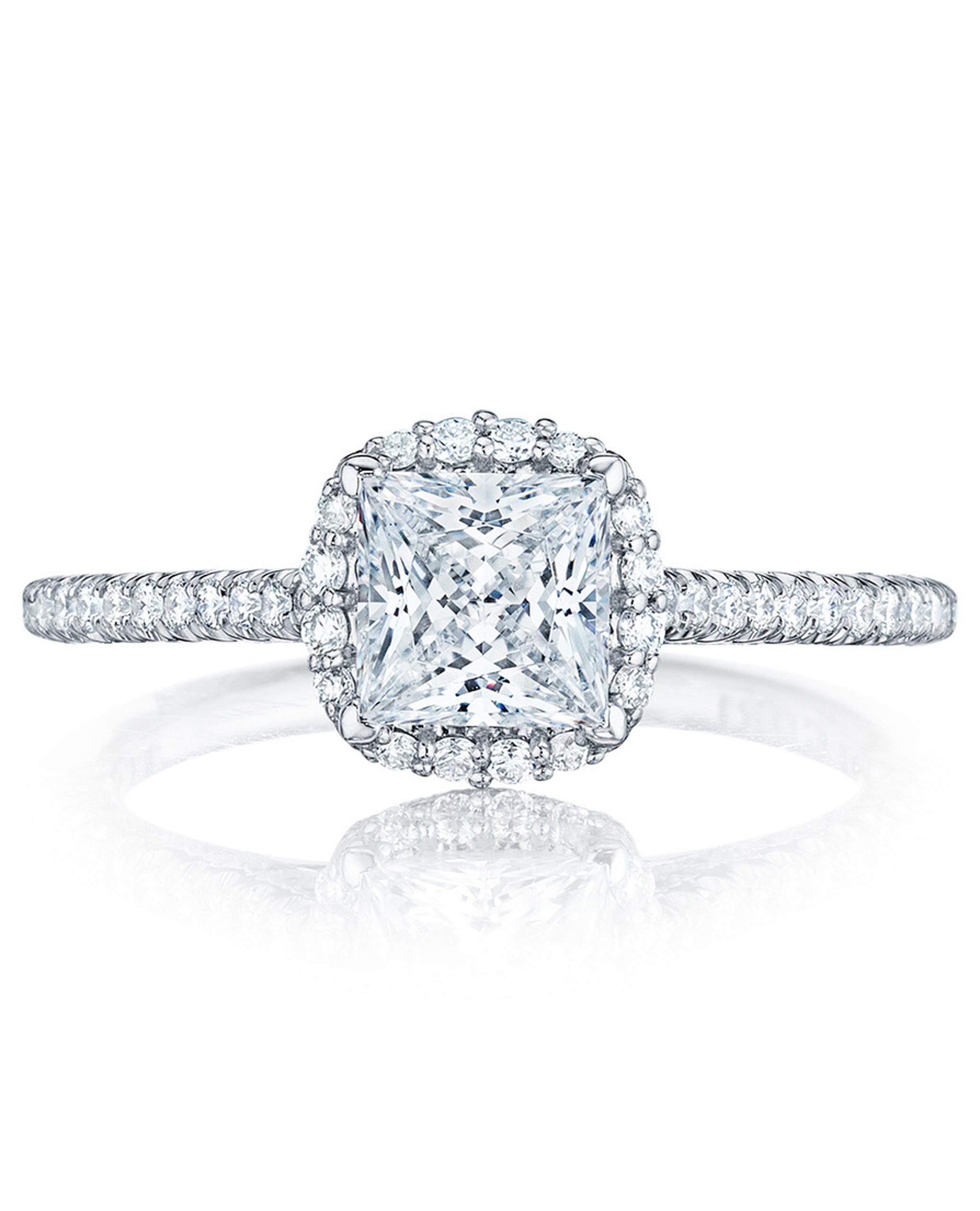 Tacori HT2547 PR6 Petite Crescent Platinum Engagement Ring
