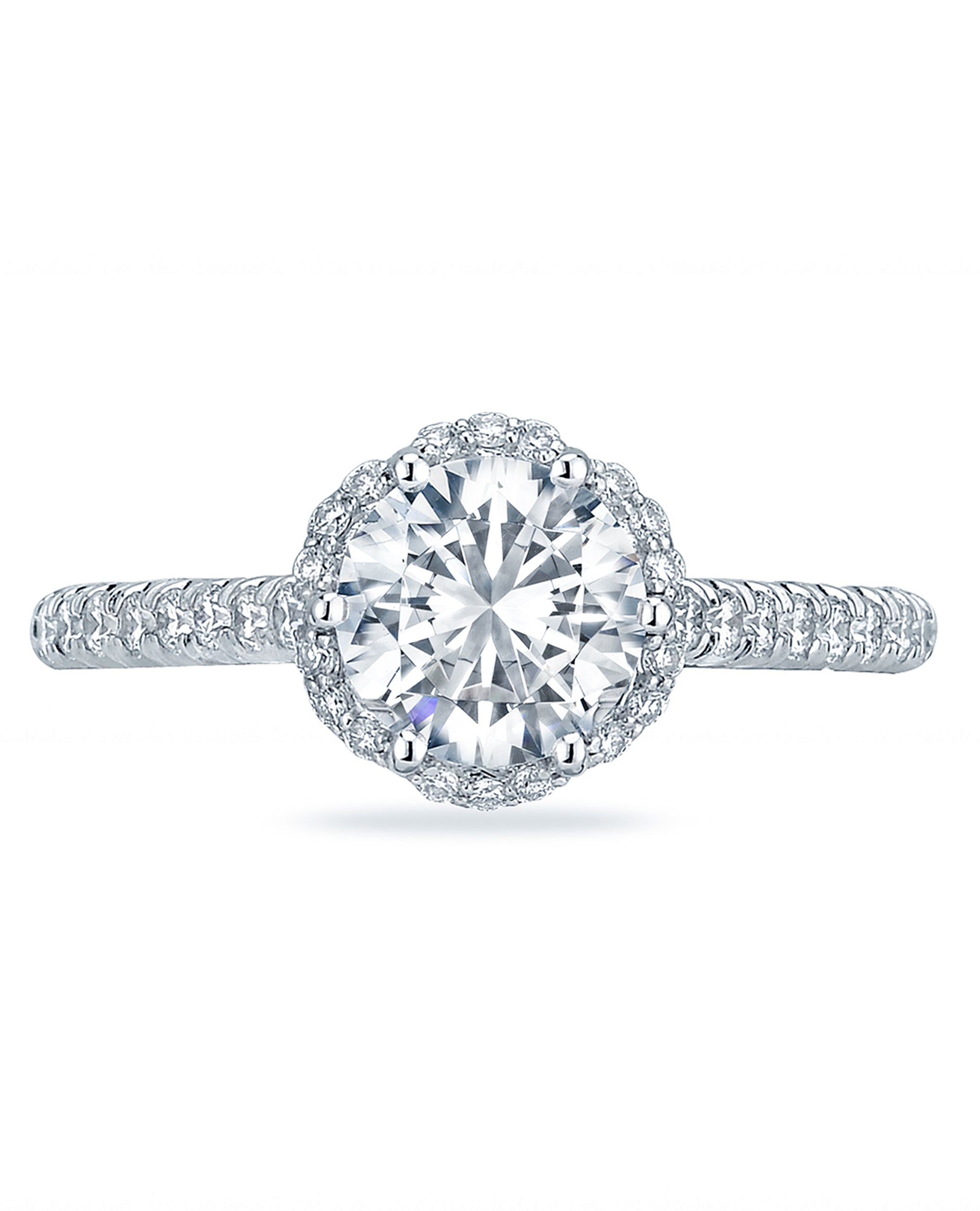 Tacori HT2547 RD7 Petite Crescent Platinum Engagement Ring