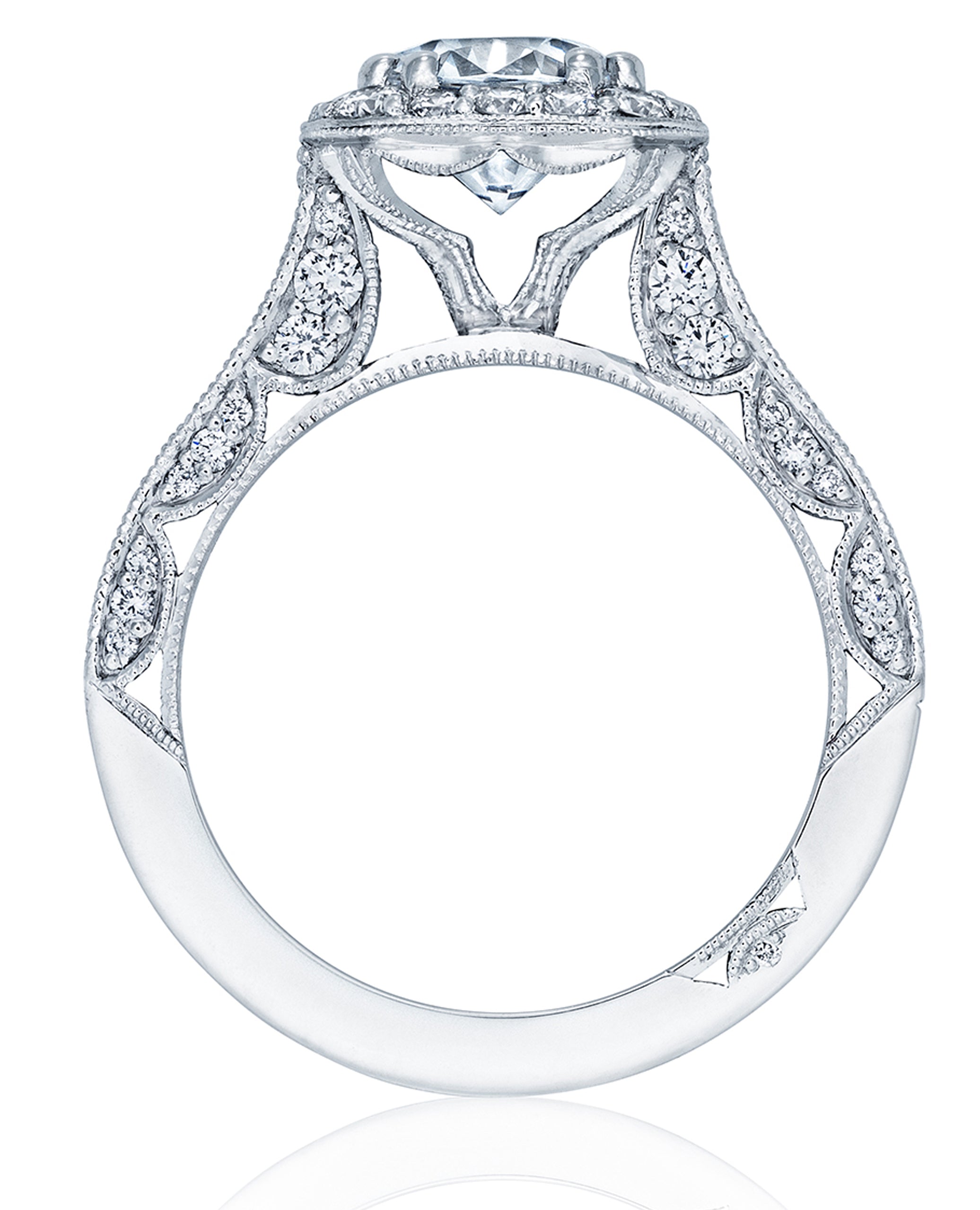 Tacori HT2550 CU7W Classic Crescent Engagement Ring Setting