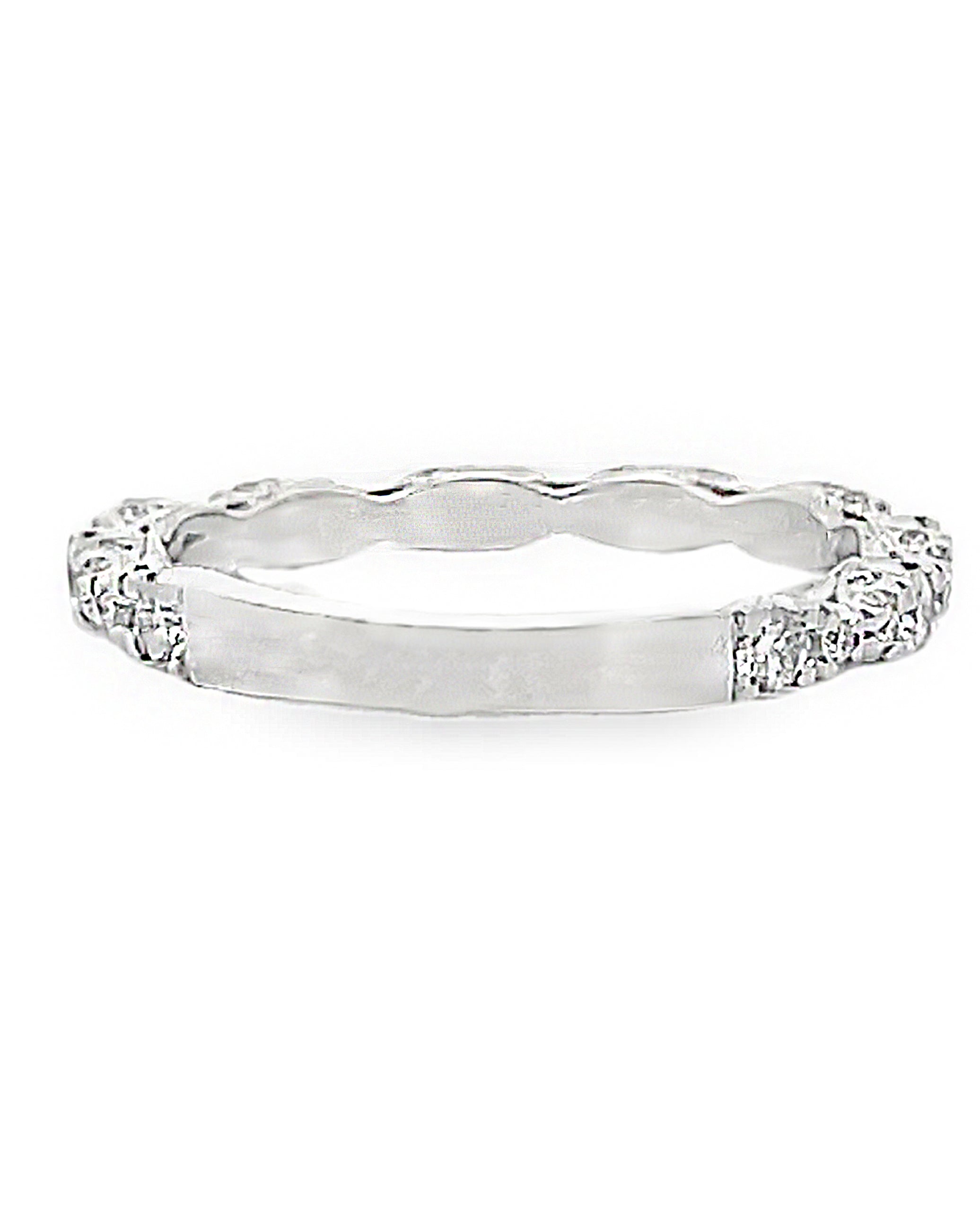 Tacori HT2558 B3/4W 18K White Gold Petite Crescent Wedding Band with Diamonds 0.56 Carats