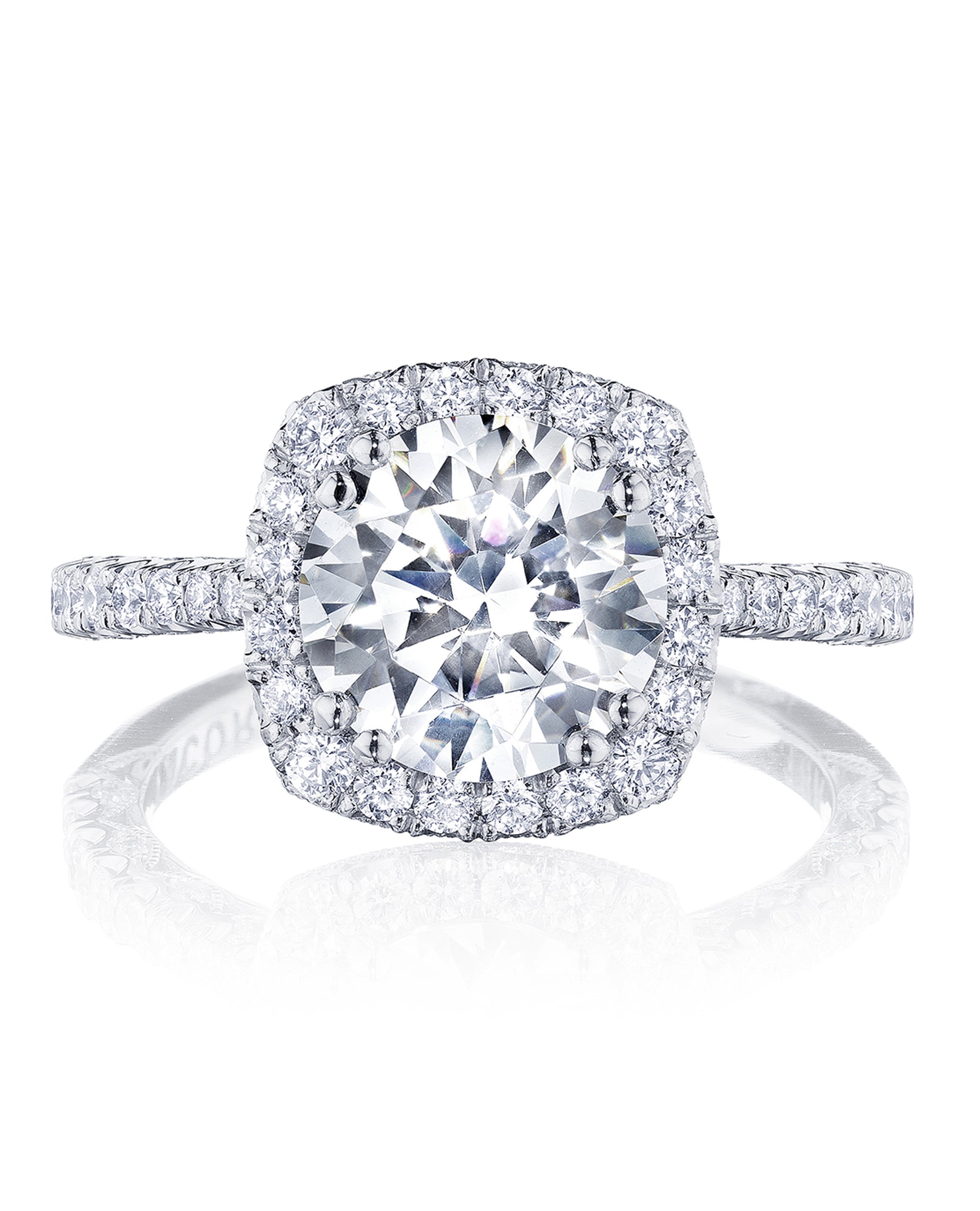 Tacori HT2571 CU 7.5 Petite Crescent Platinum Engagement Ring