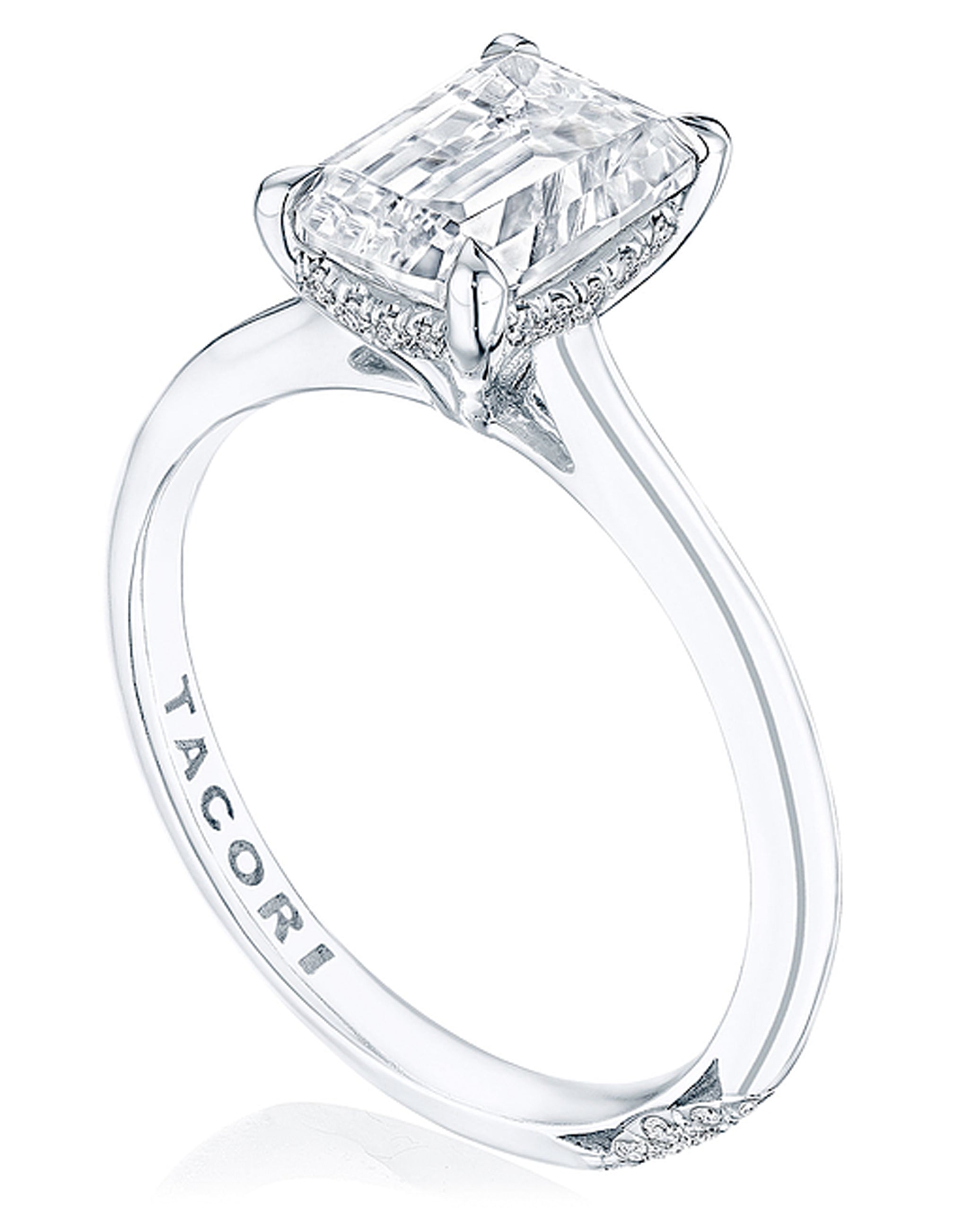 Tacori HT2580 Emerald or Radiant Cut 8X6 Millimeter Founder's Ring Setting