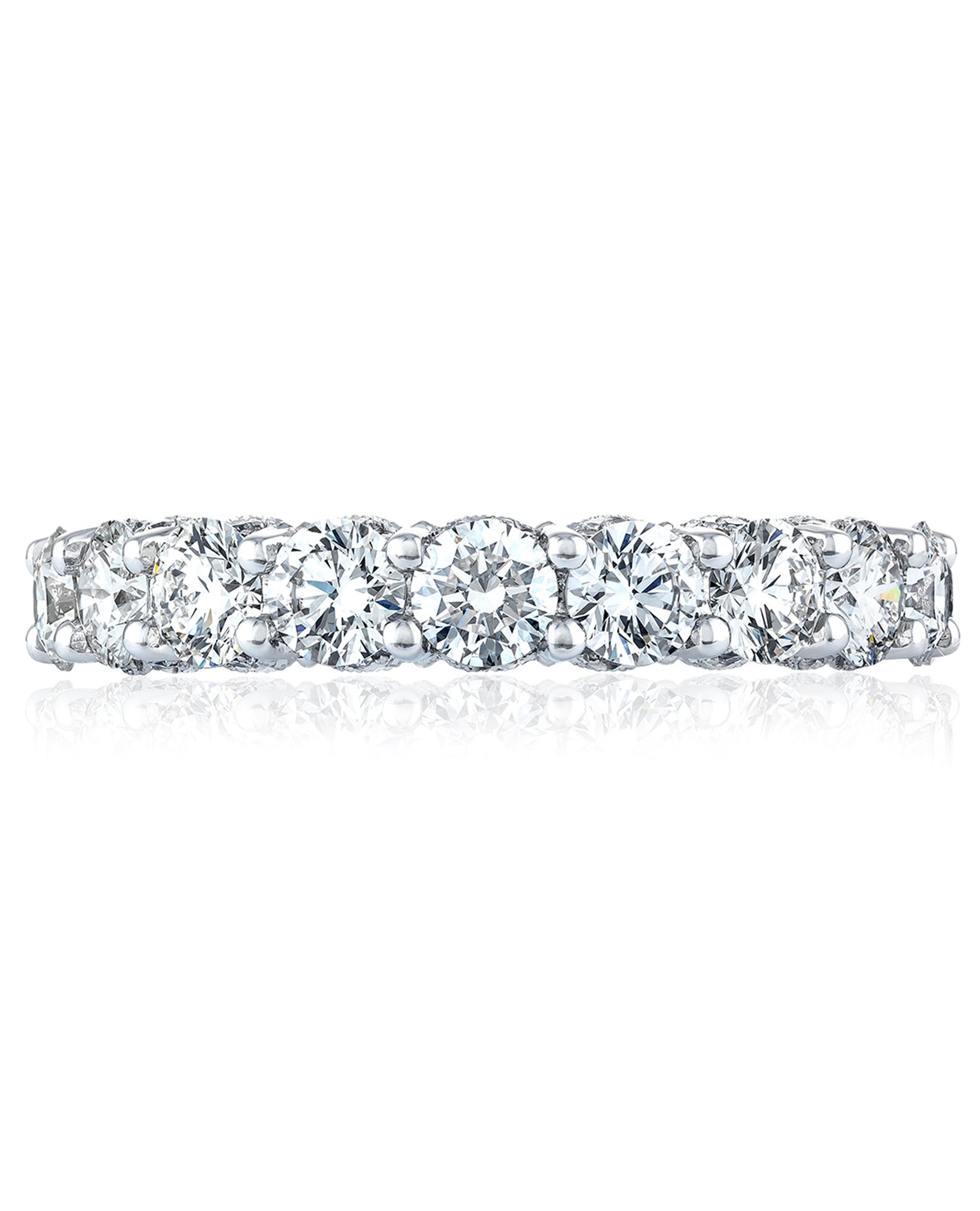 Tacori HT2632 18k White Gold Eternity Ring with Round Diamonds 3.20 Carats G/VS