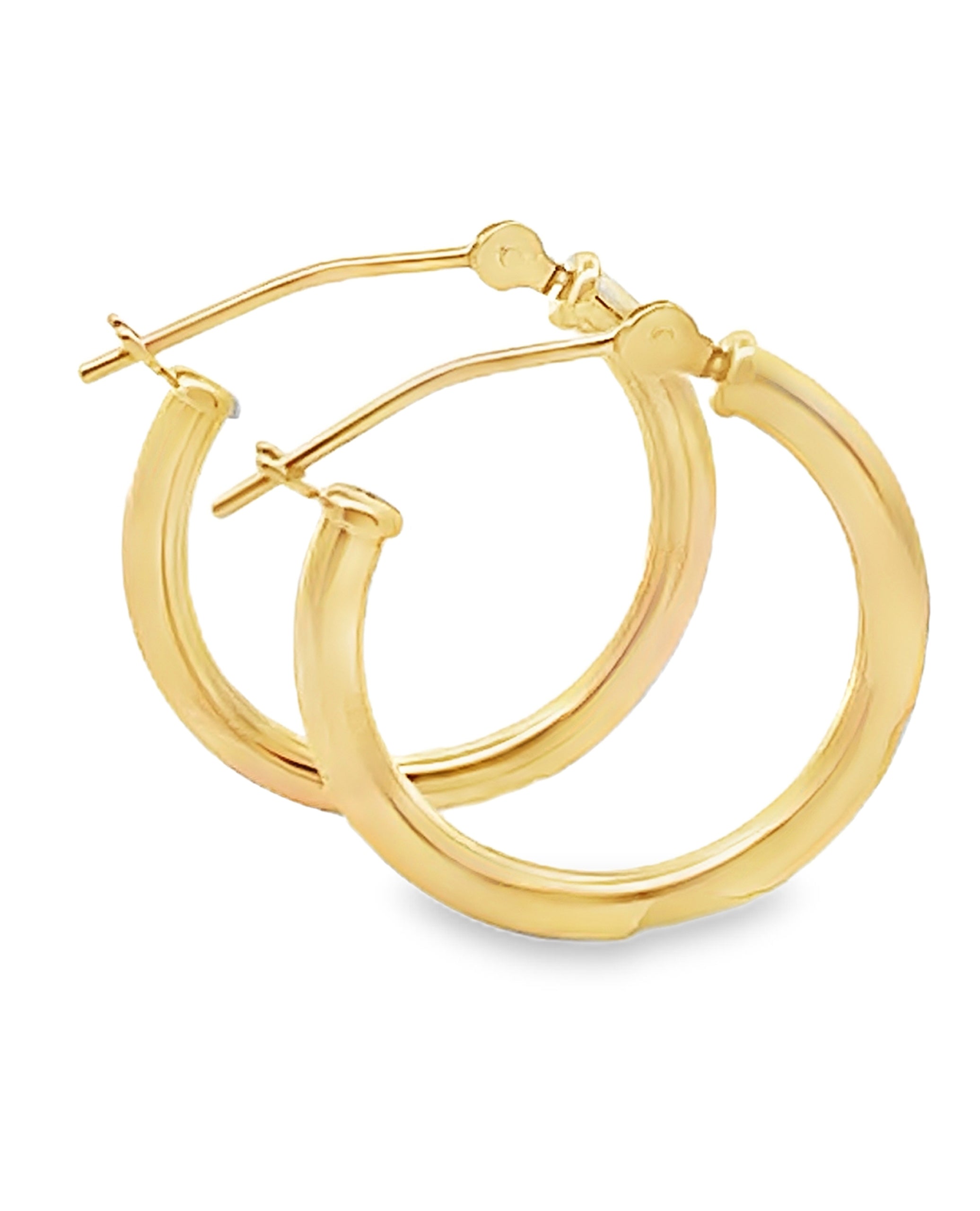 14K Yellow Gold 1.9mm Wide Hoop Earrings