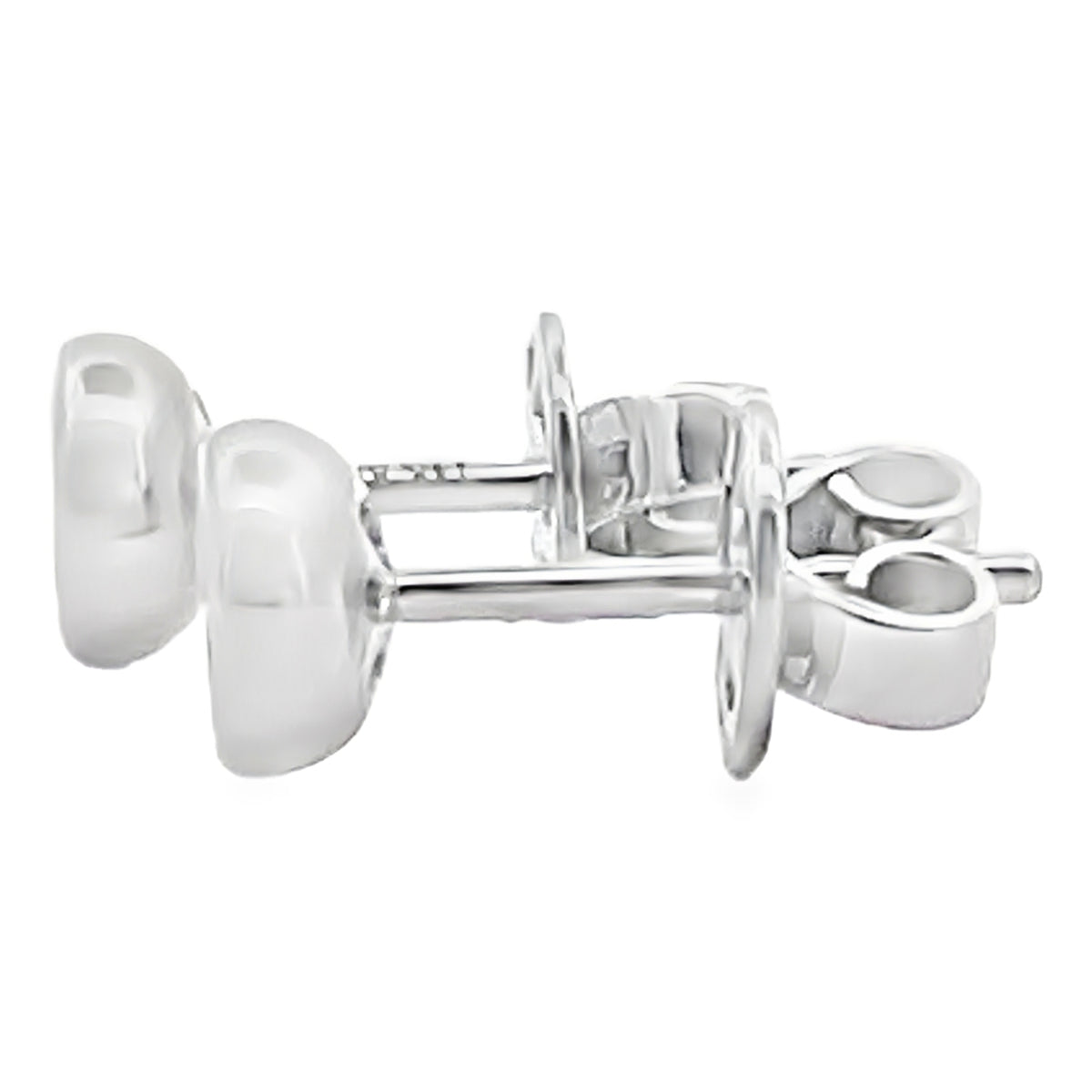 14K White Gold Small Round 0.22 Carat Diamond Bezel Stud Earrings
