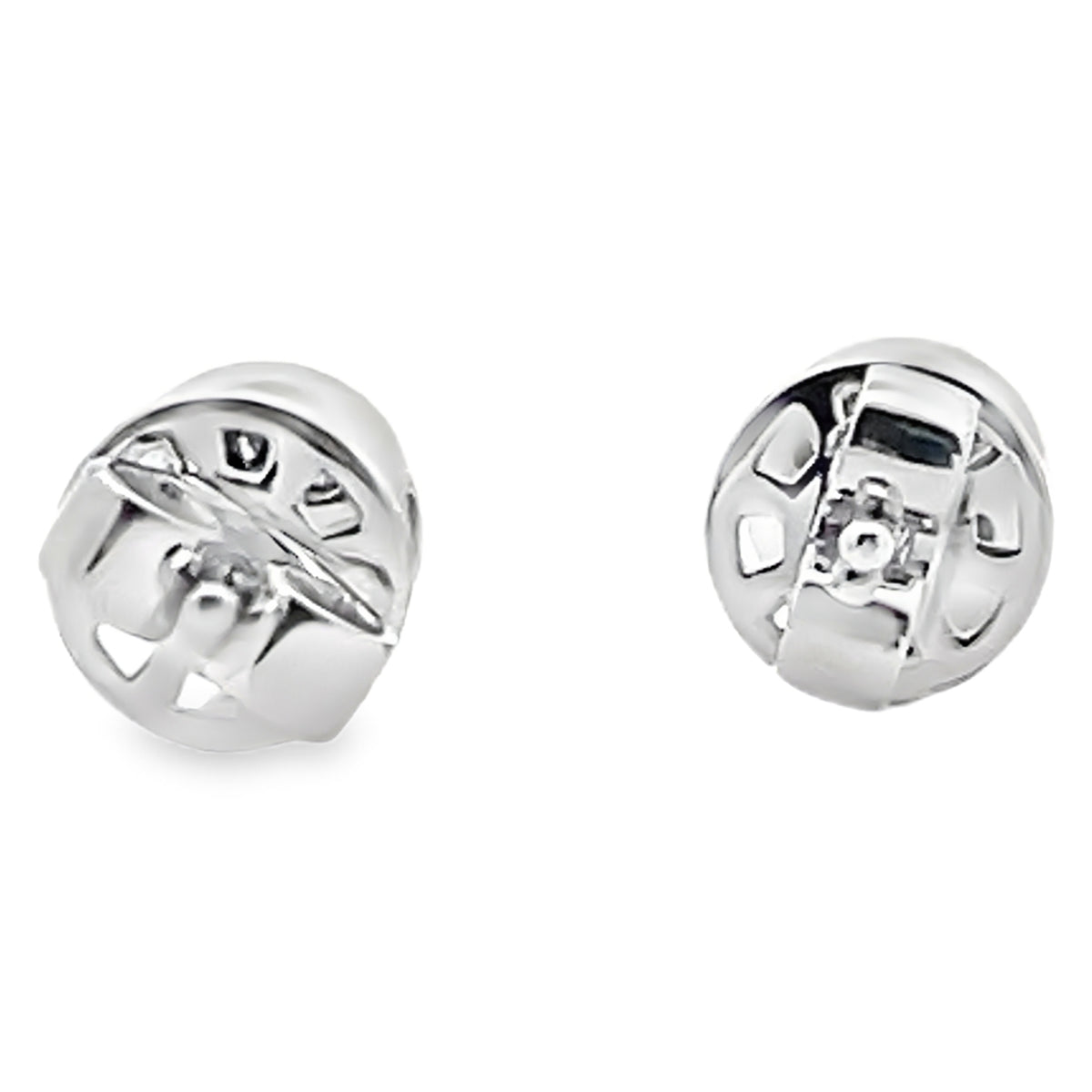 14K White Gold Small Round 0.22 Carat Diamond Bezel Stud Earrings