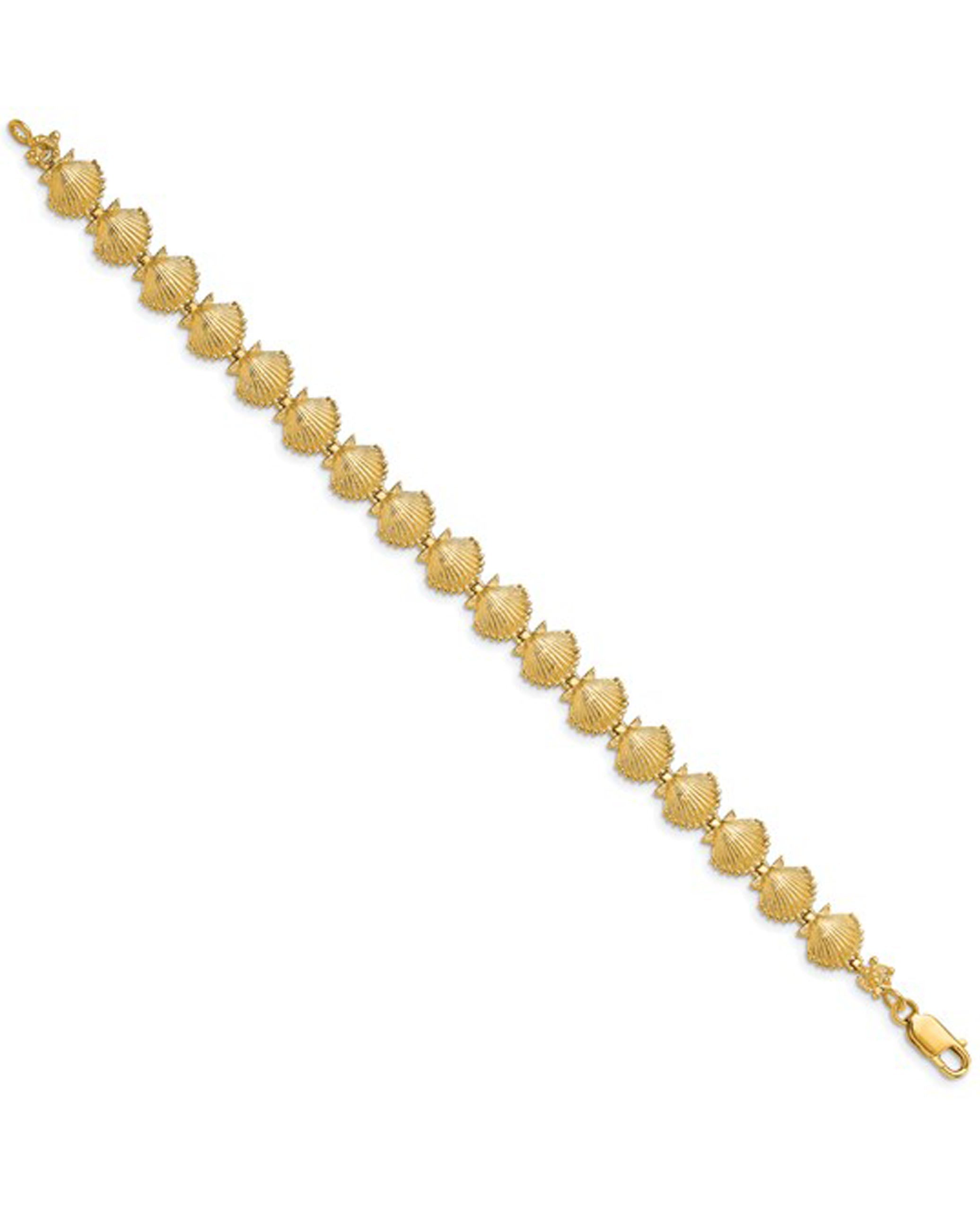 14K Scallop Shell Bracelet with Lobster Lock