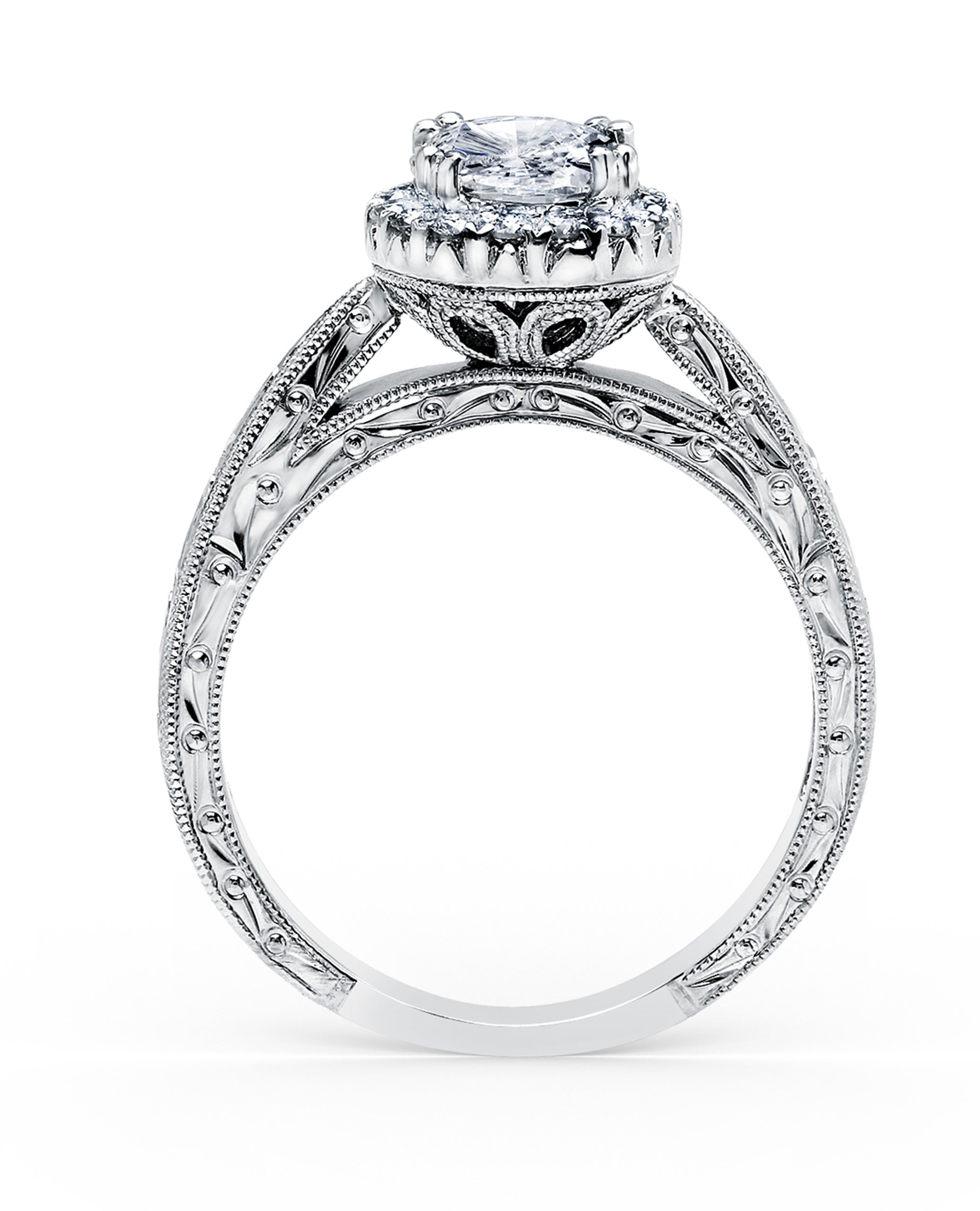 Kirk Kara K1010DC-R Carmella 18k White Gold Diamond Engagement Ring