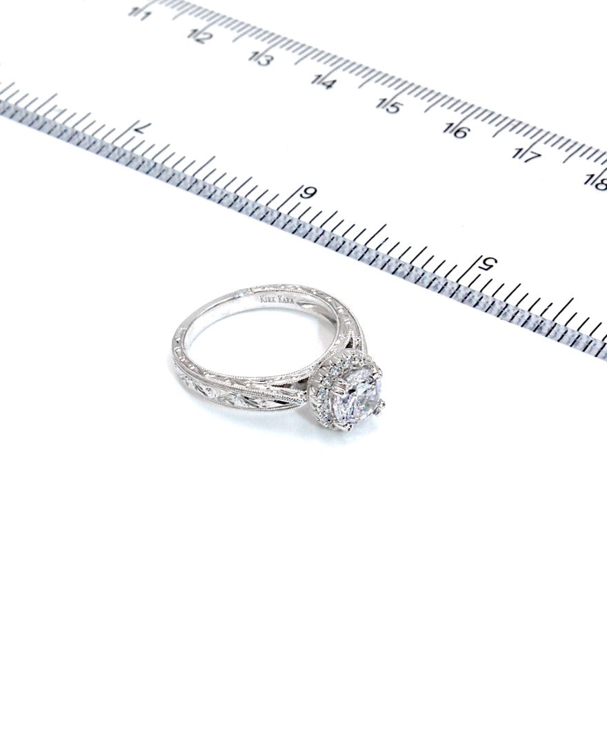 Kirk Kara K1010DC-R Carmella 18k White Gold Diamond Engagement Ring
