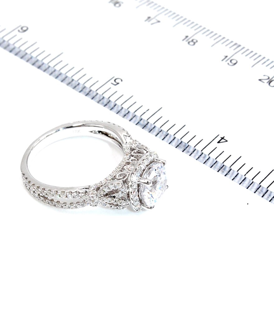 Kirk Kara K174C75R Pirouetta 18K White Gold Diamond Engagement Ring