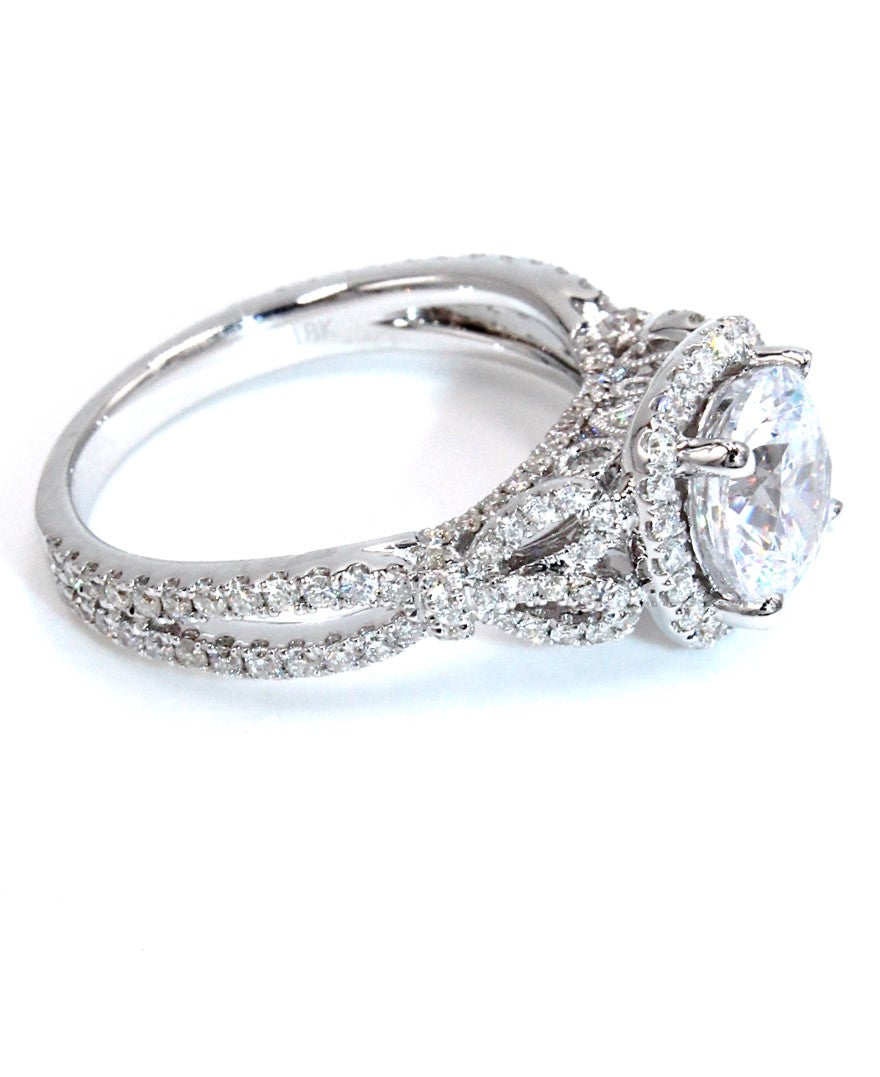 Kirk Kara K174C75R Pirouetta 18K White Gold Diamond Engagement Ring