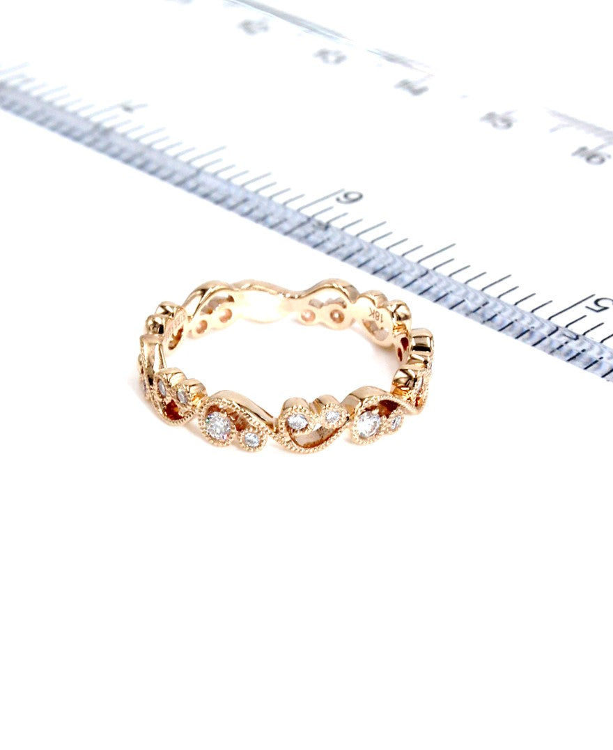 Kirk Kara K202R-B Angelique Diamond Eternity Ring with Filagree and Beading