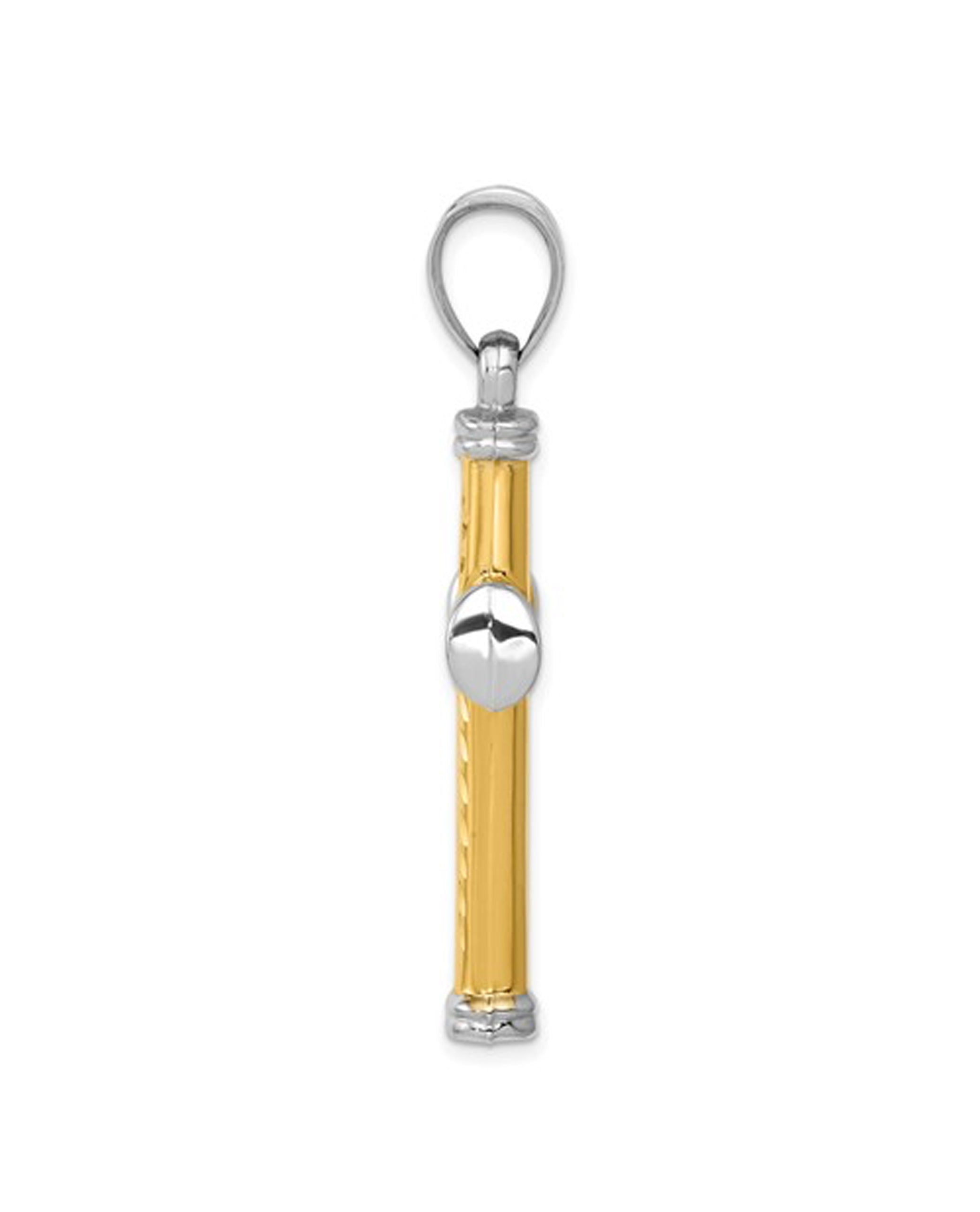 14K Two Tone Gold Reversible Cross