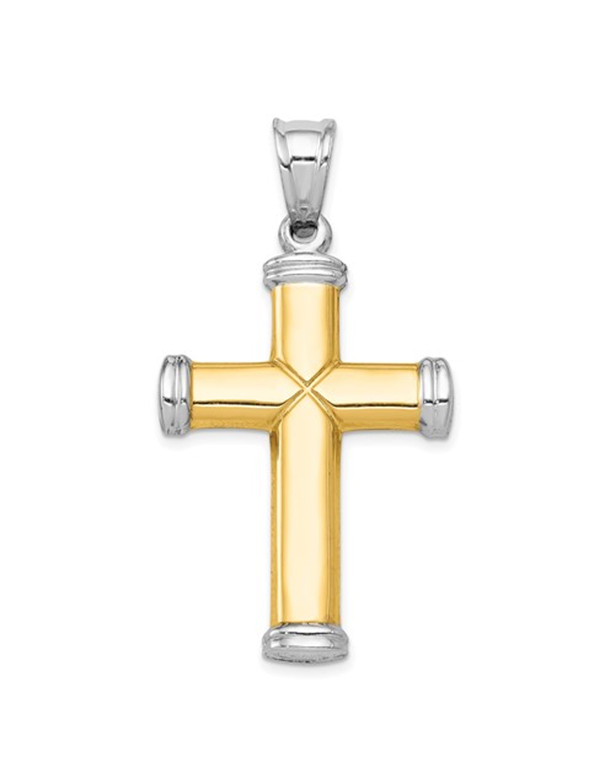 14K Two Tone Gold Reversible Cross