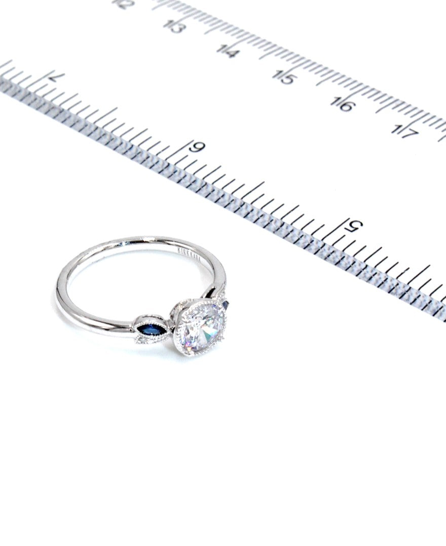 Kirk Kara K410BDR6 Dahlia Marquise Blue Sapphire and Diamond Ring