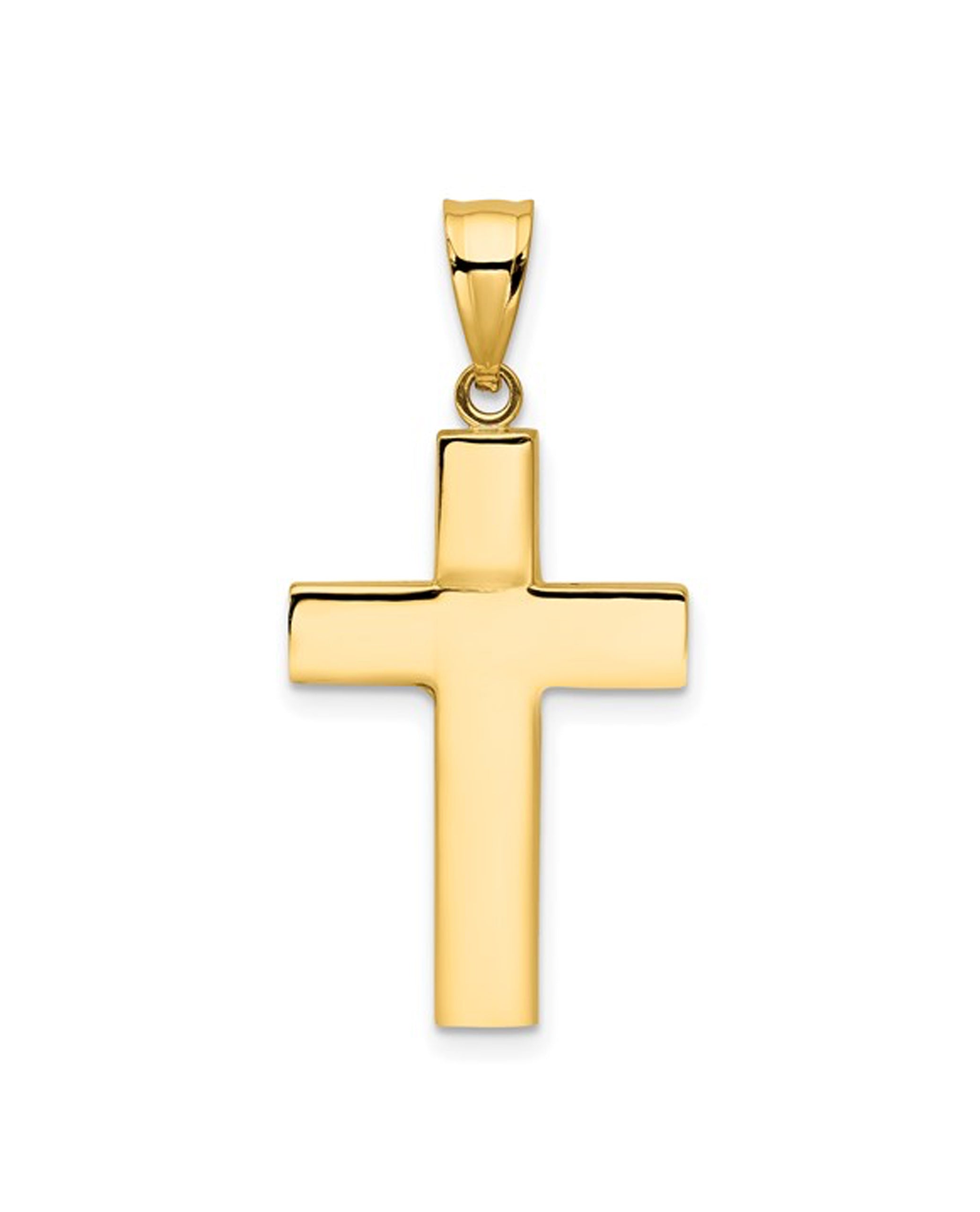 14K Yellow Gold Hollow Cross