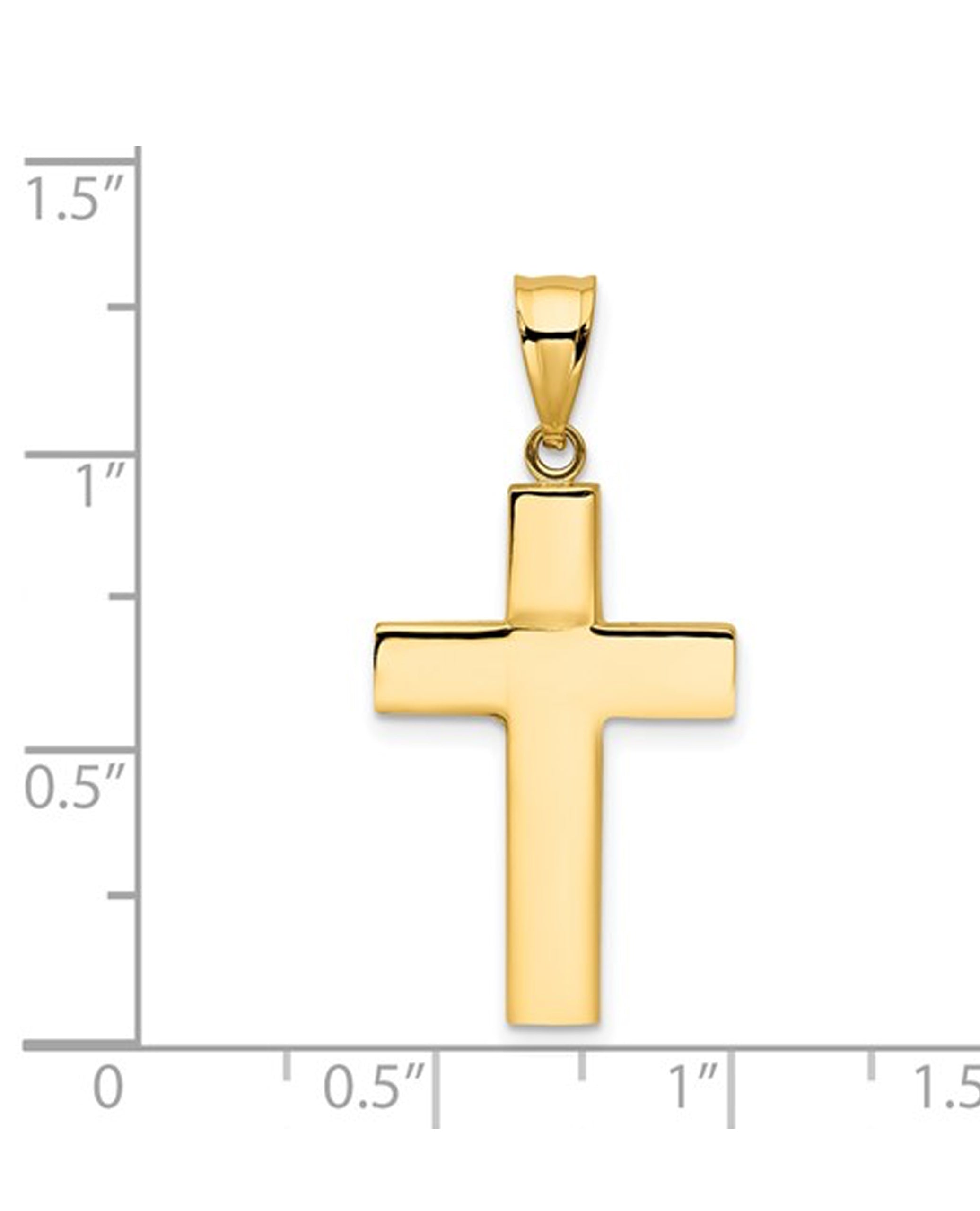 14K Yellow Gold Hollow Cross