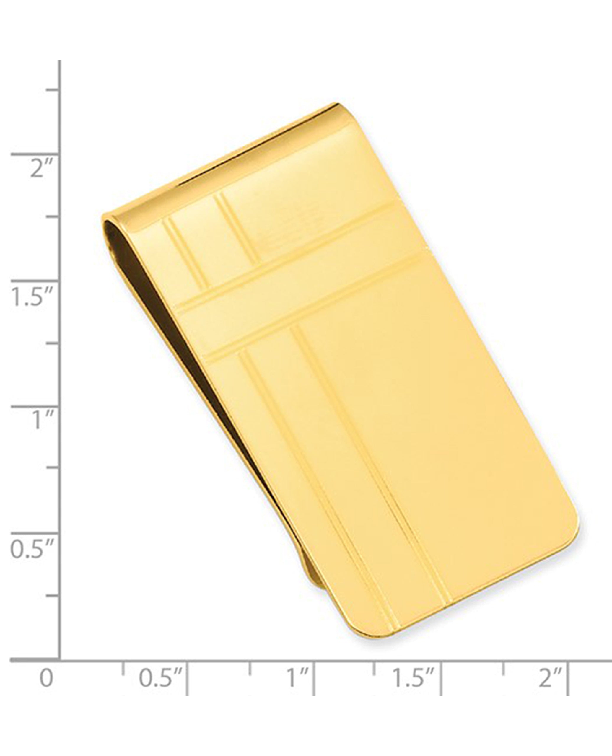 Gold-plated Kelly Waters Criss Cross Pattern Engraveable Money Clip